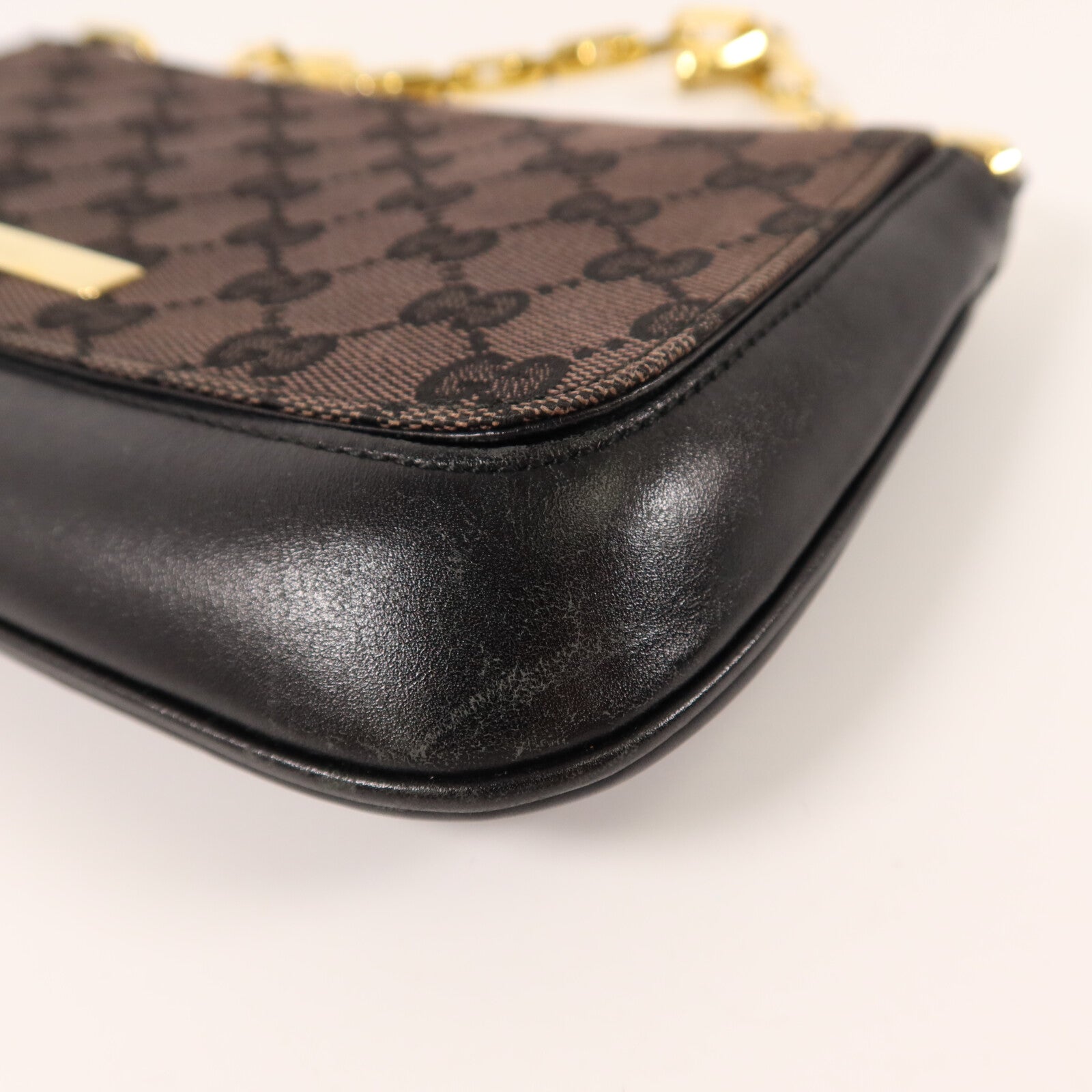 GUCCI 帆布Chain Shoulder鏈帶肩背袋