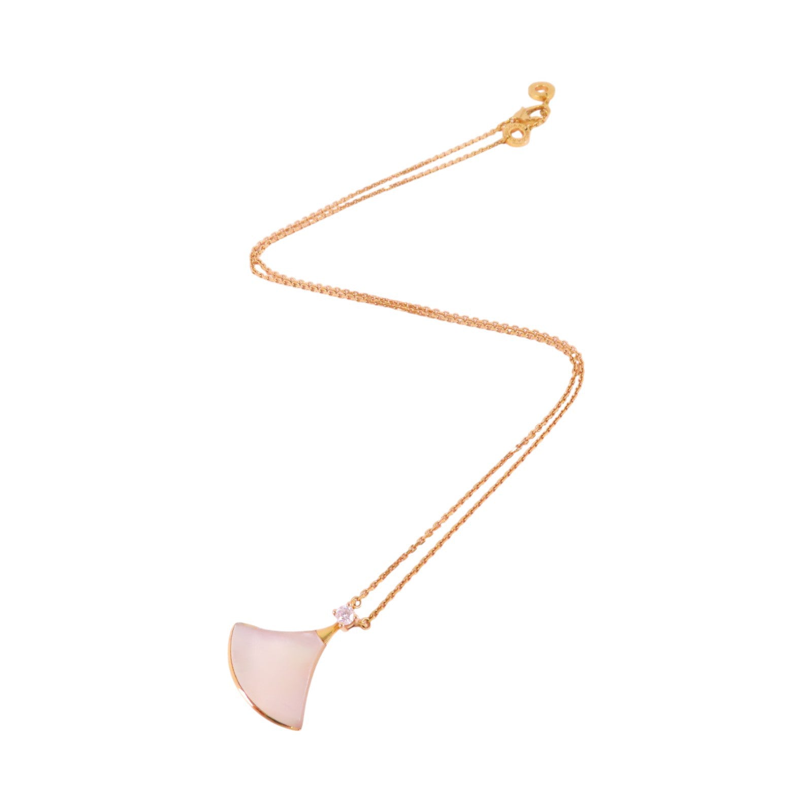 BVLGARI 18K玫瑰金/珍珠母/鑽石Diva's Dream Diamond Mother of Pearl Necklace項鏈