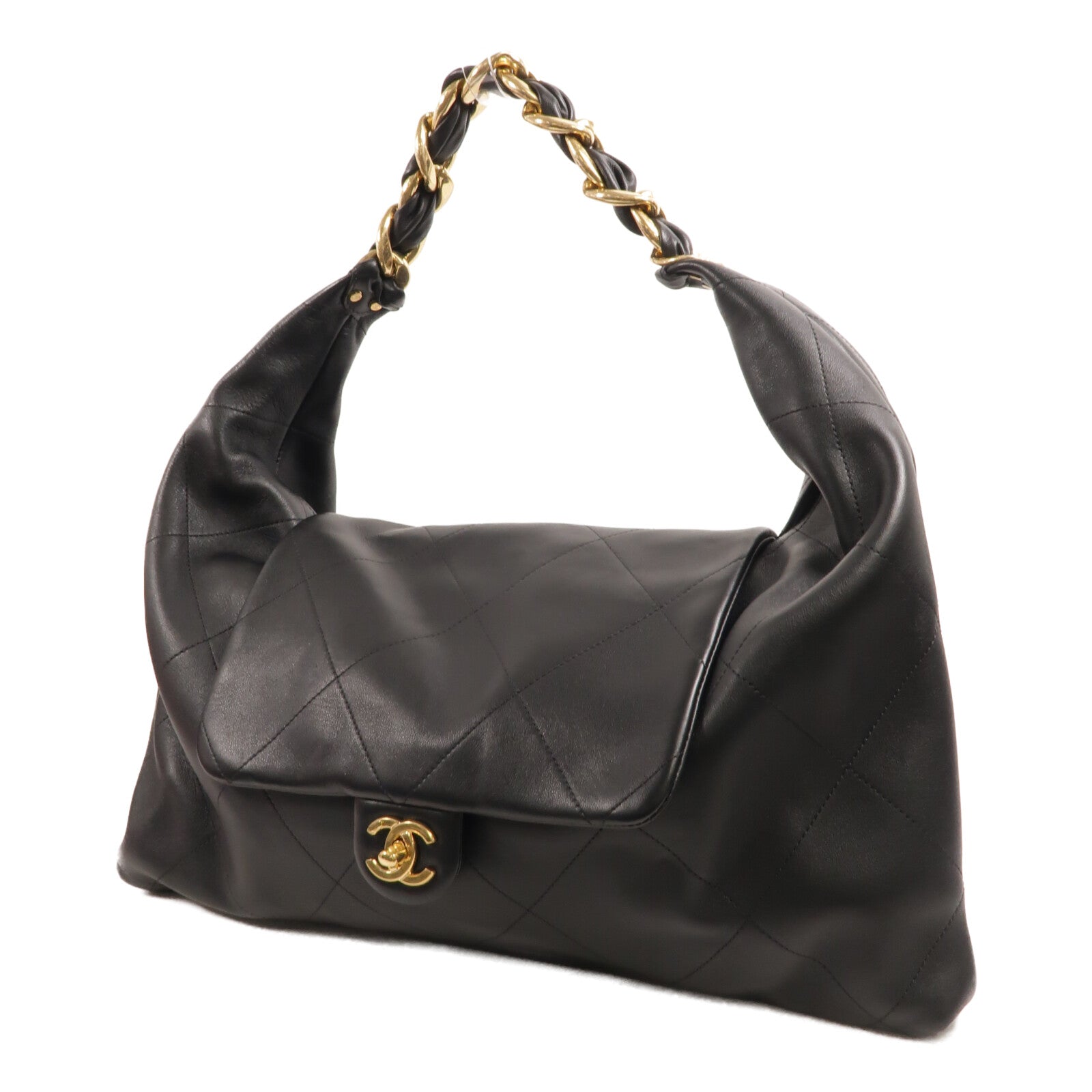 CHANEL 羊皮皮革25K Hobo Maxi肩背袋