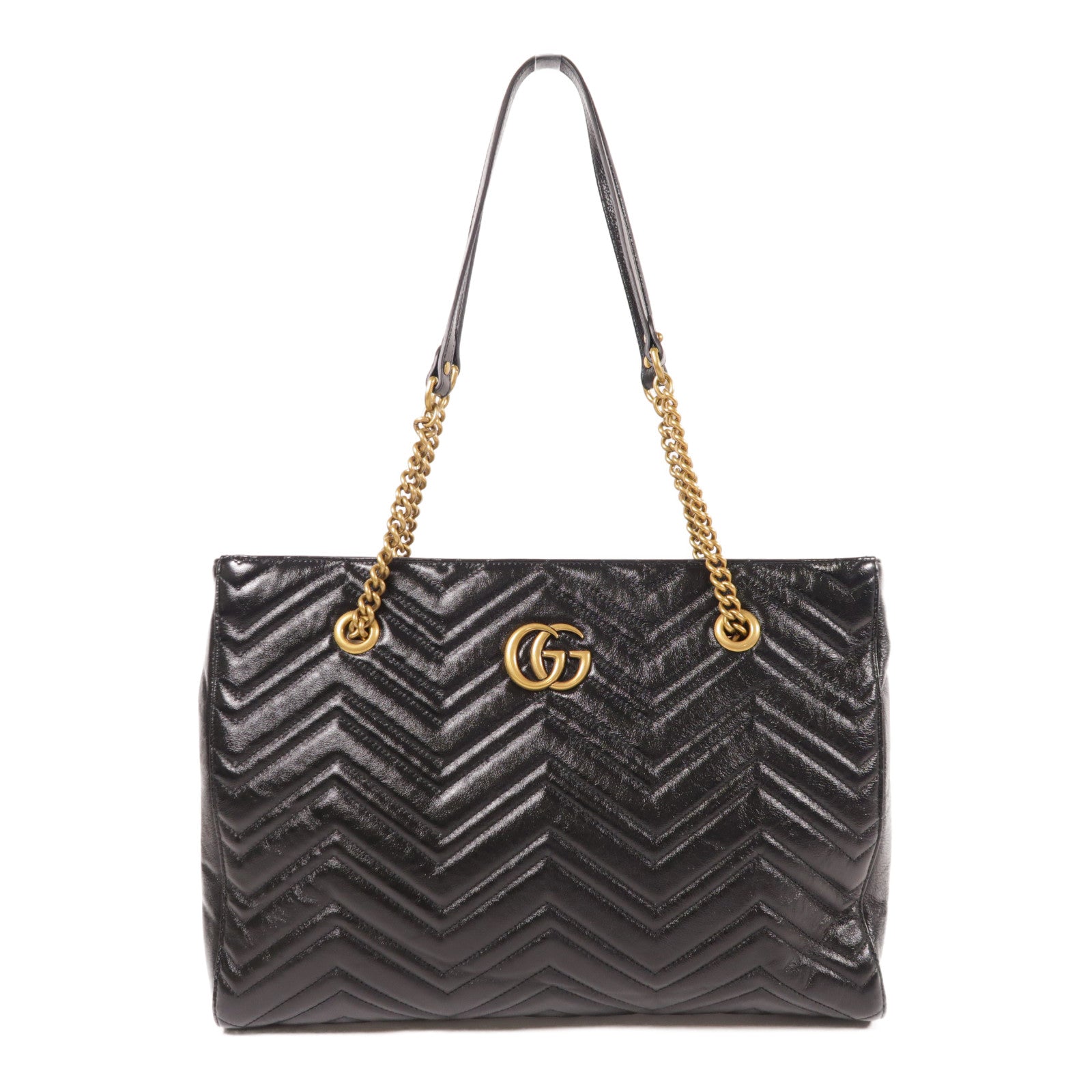 GUCCI 牛皮皮革Chain Shoulder金扣鏈帶肩背袋
