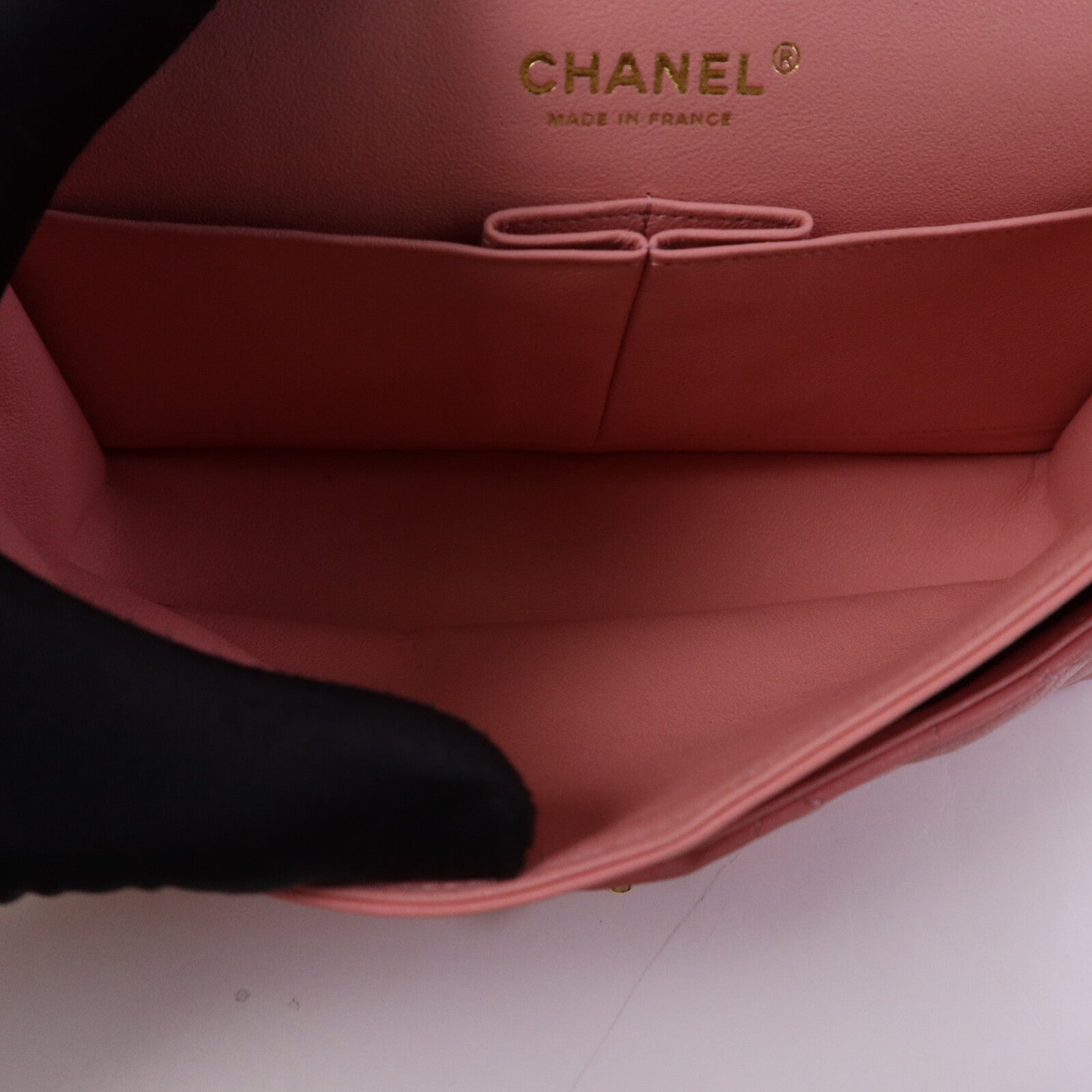 CHANEL 羊皮皮革Classic 25金扣鏈帶手挽肩背兩用袋