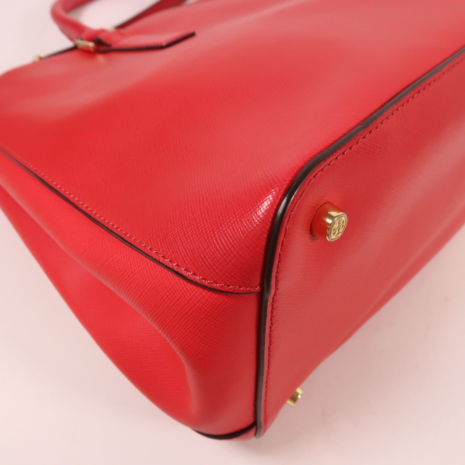 牛皮皮革2 Way Shoulder金扣手挽肩背兩用袋