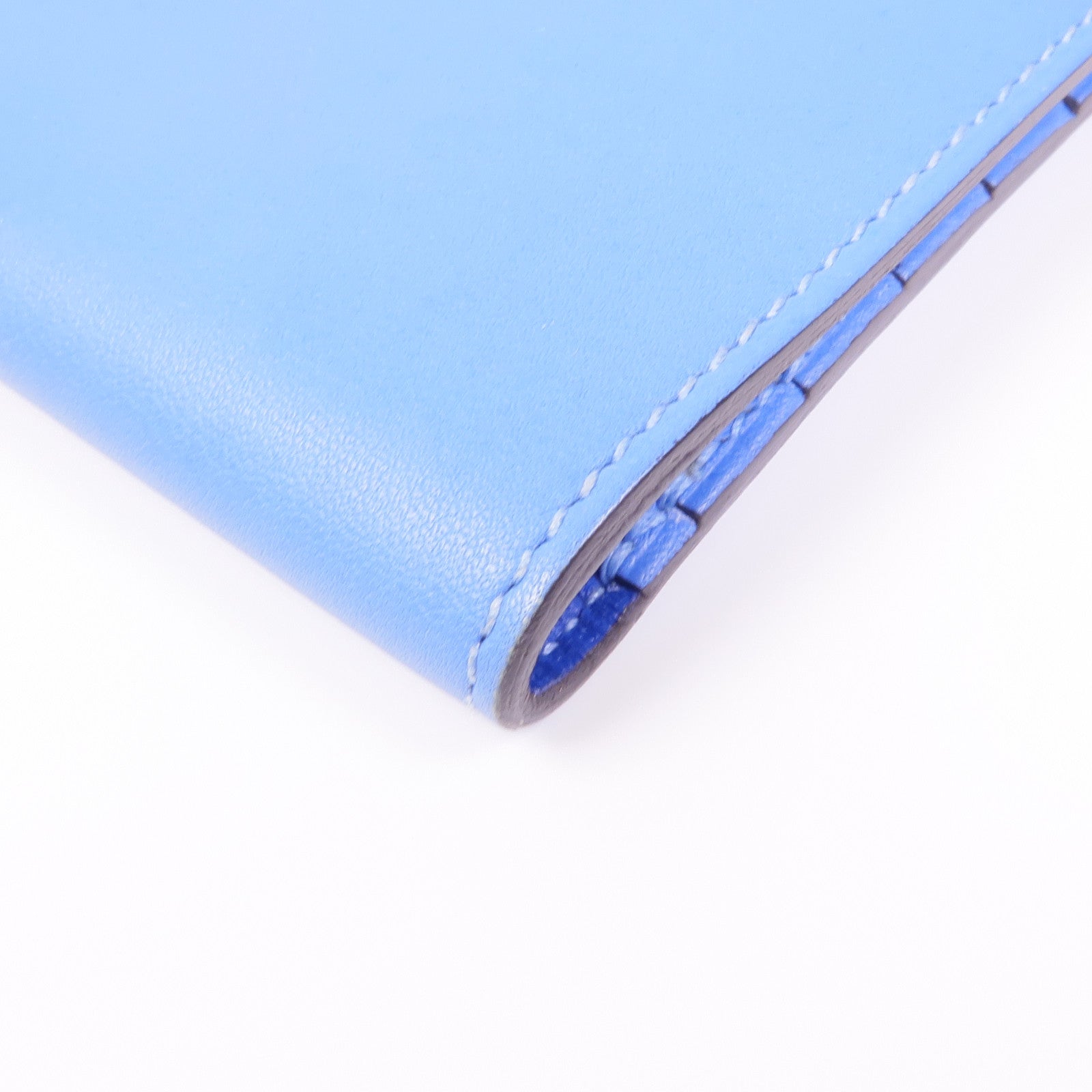 HERMES Swift皮革Dogon GM銀扣長錢包Blue