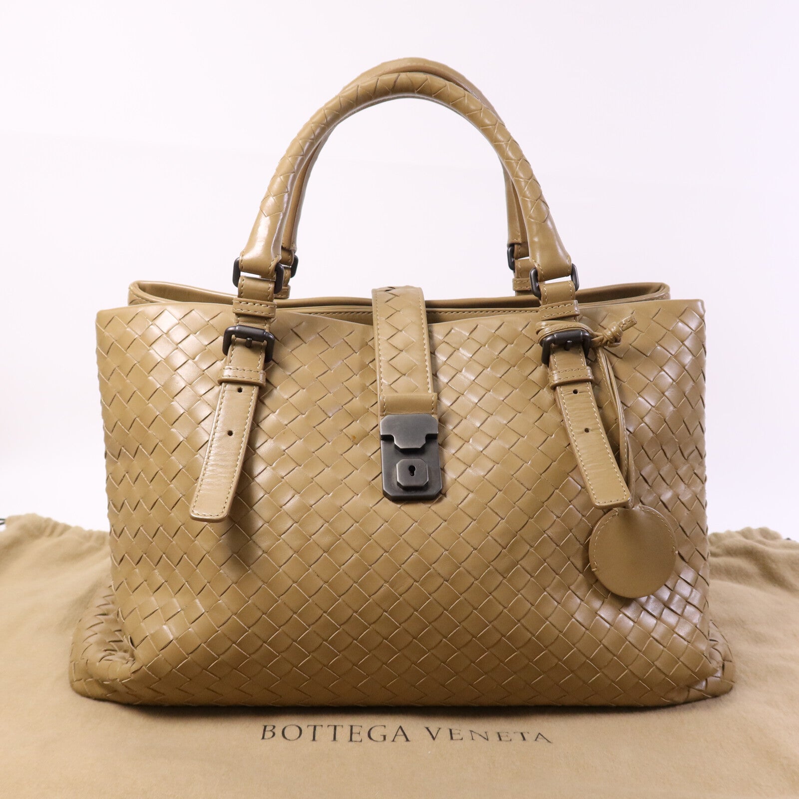 BOTTEGA VENETA 牛皮皮革Intrecciato Roma Medium手挽袋