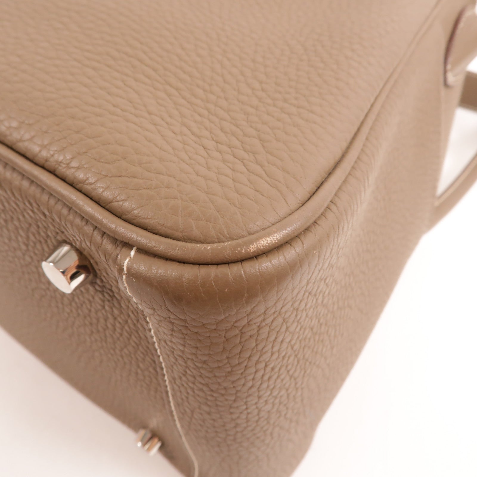 HERMES Clemence皮革Lindy 30手挽肩背兩用袋Etoupe