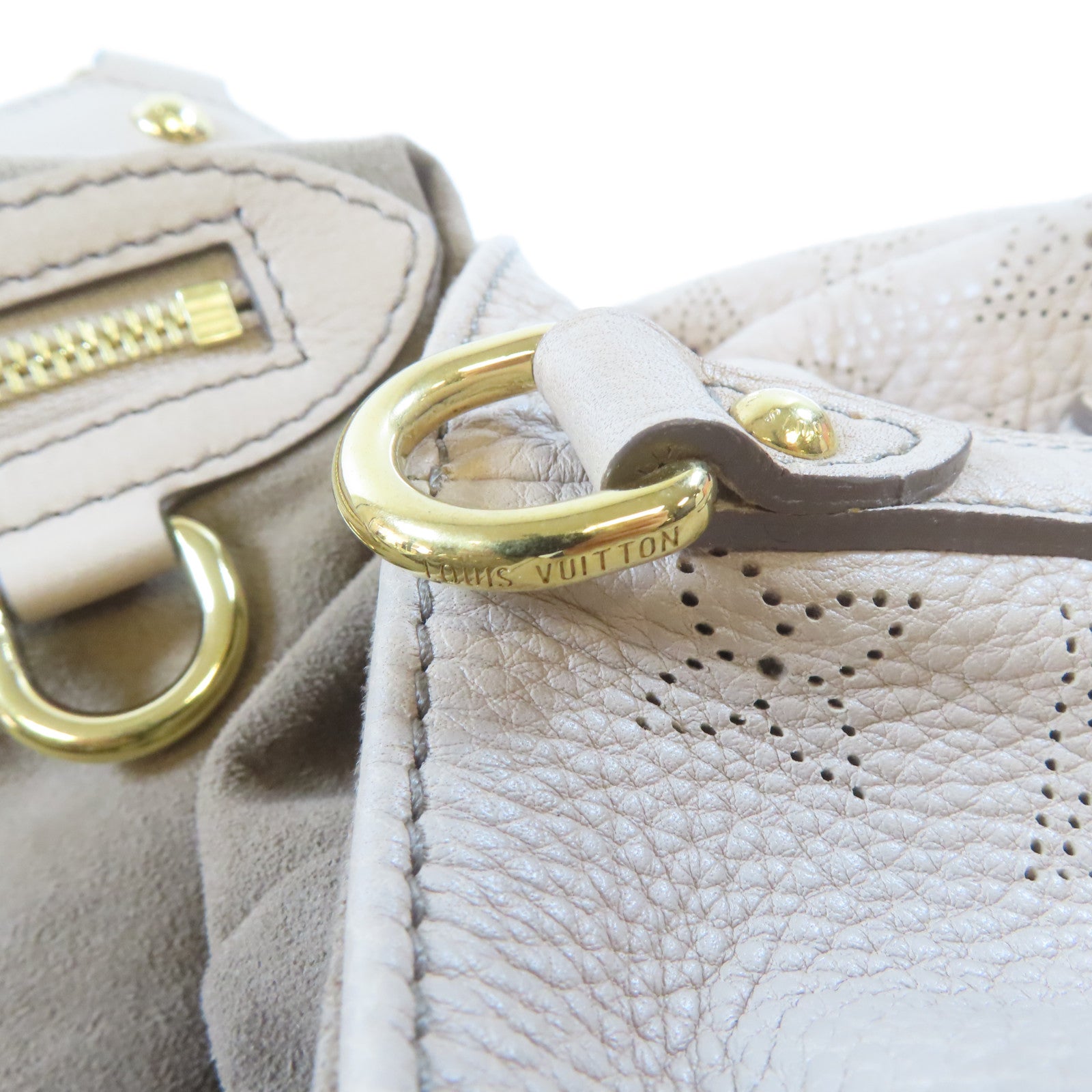 LOUIS VUITTON Mahina Mahina Neo L金扣肩背袋淺啡色