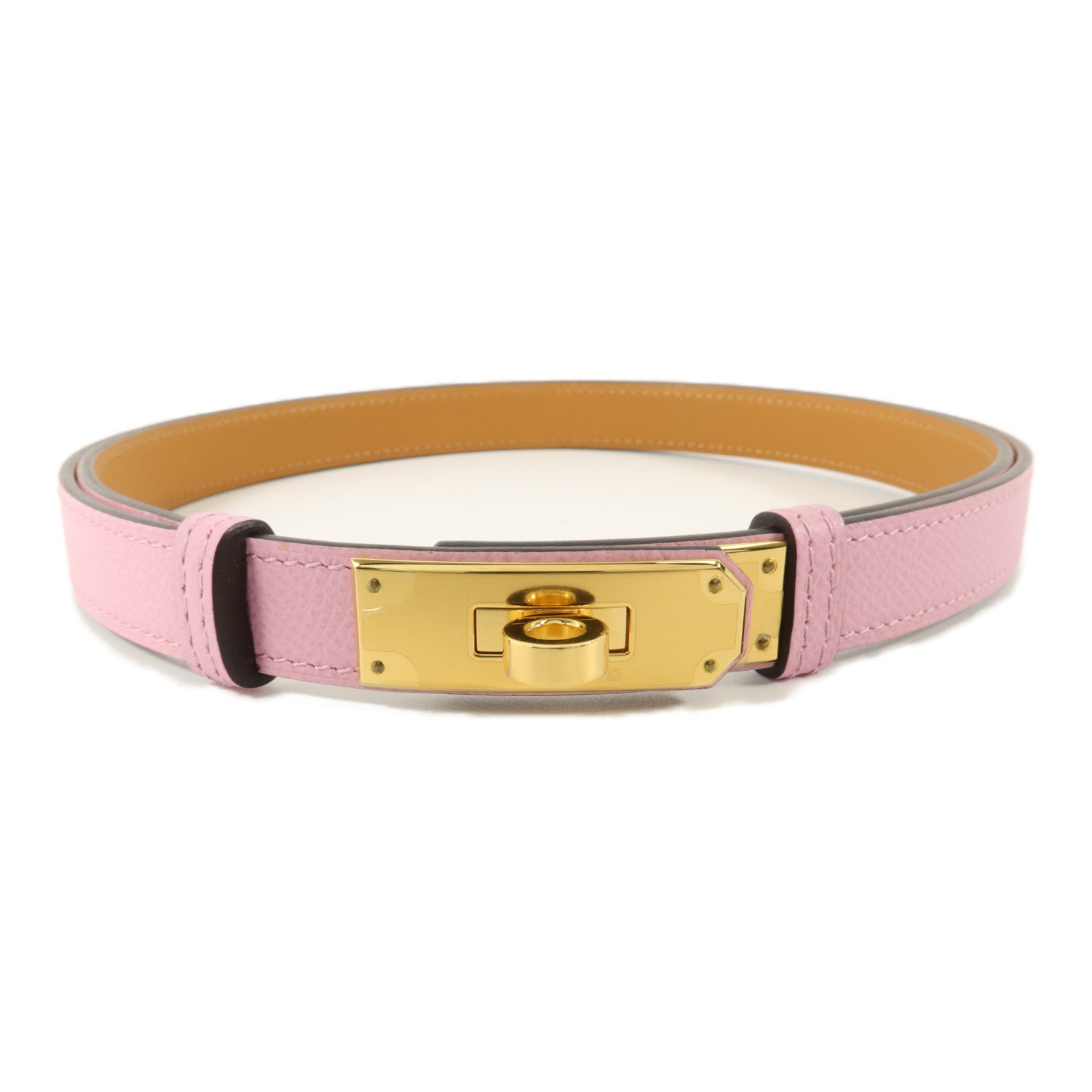 HERMES Epsom皮革Kelly 18 Belt皮帶Mauve Sylvestre