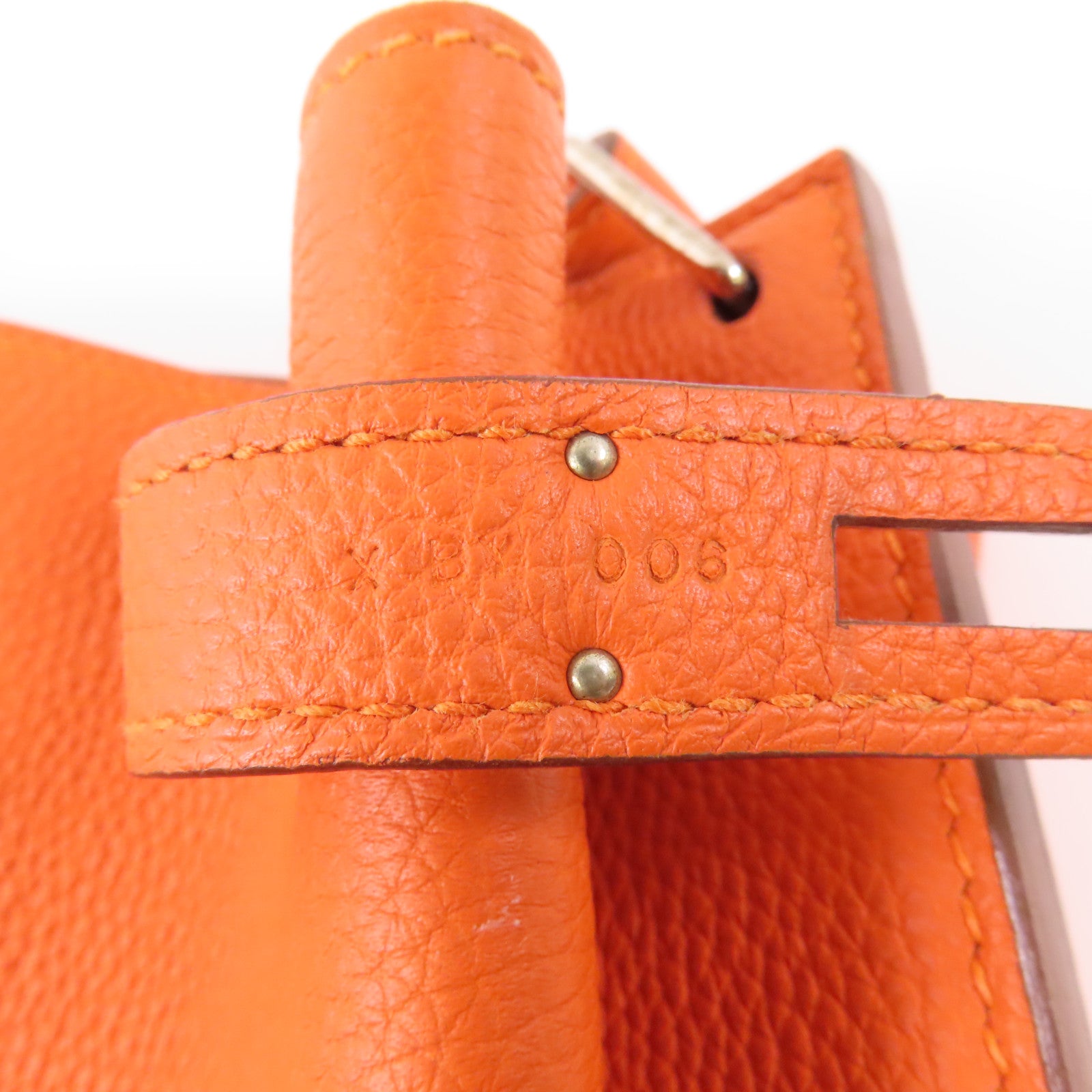 HERMES 【激減優惠】Togo皮革So Kelly 26銀扣肩背袋Feu