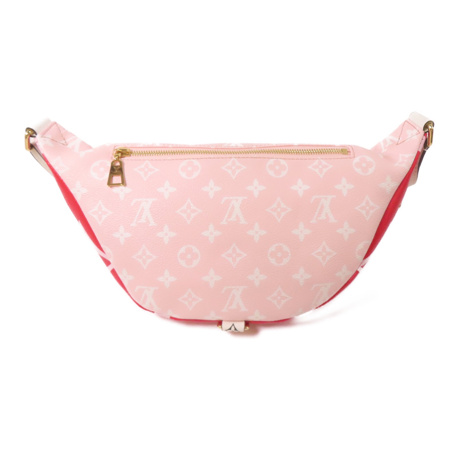 LOUIS VUITTON Monogram Giant Bum Bag金扣腰包紅色/粉紅色/白色
