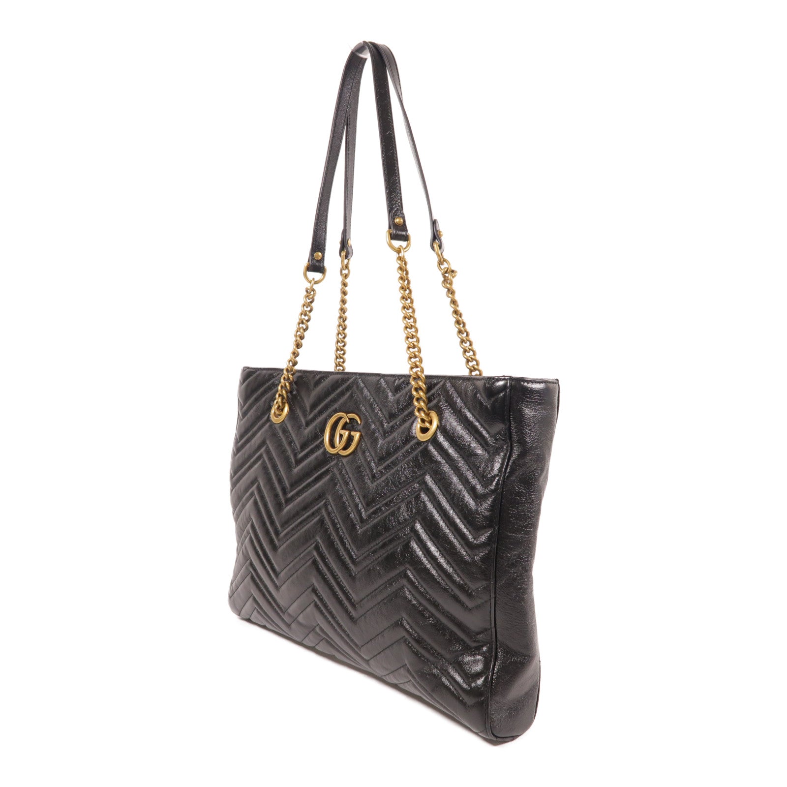 GUCCI 牛皮皮革Chain Shoulder金扣鏈帶肩背袋