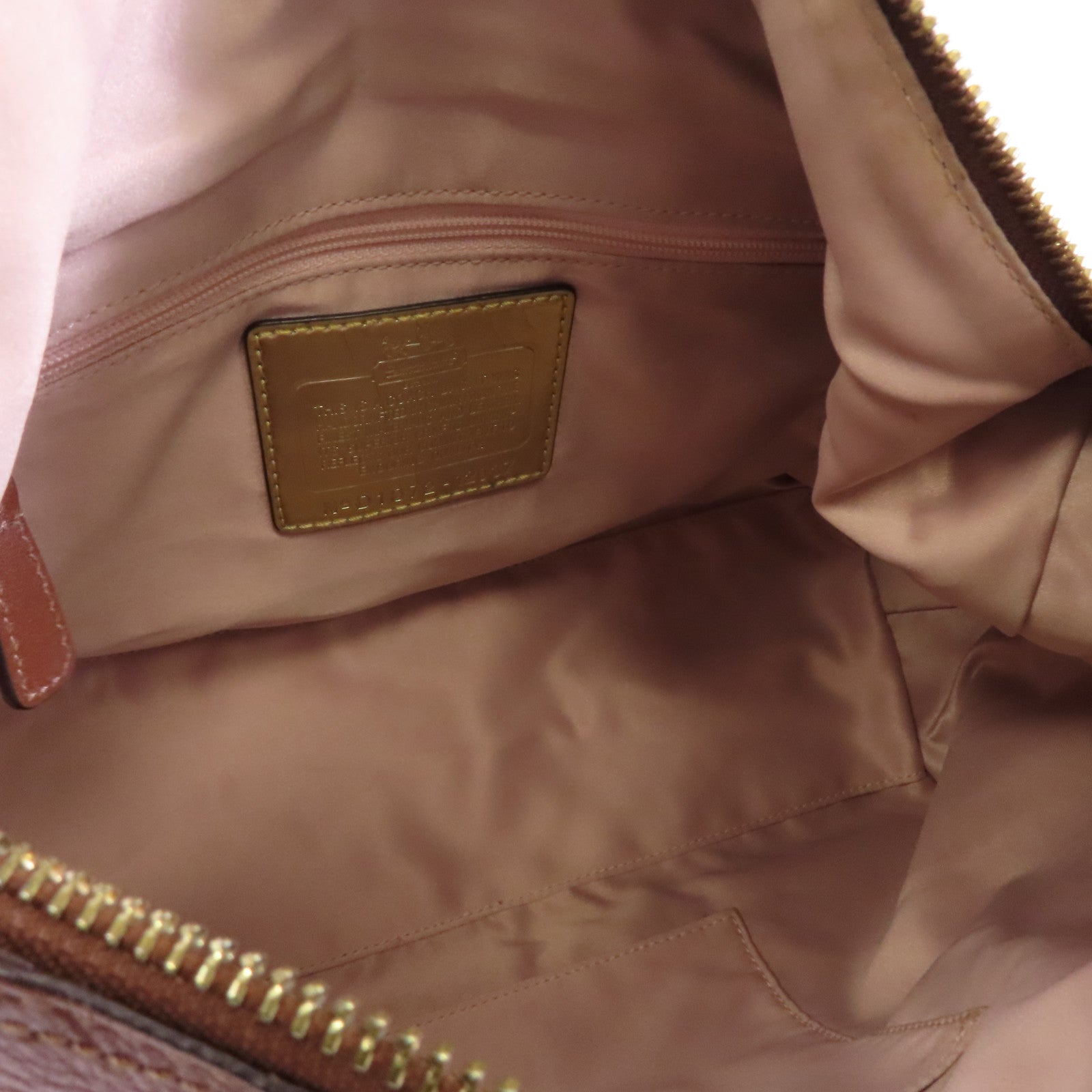 COACH 牛皮皮革2 Way Shoulder金扣手挽肩背兩用袋啡色