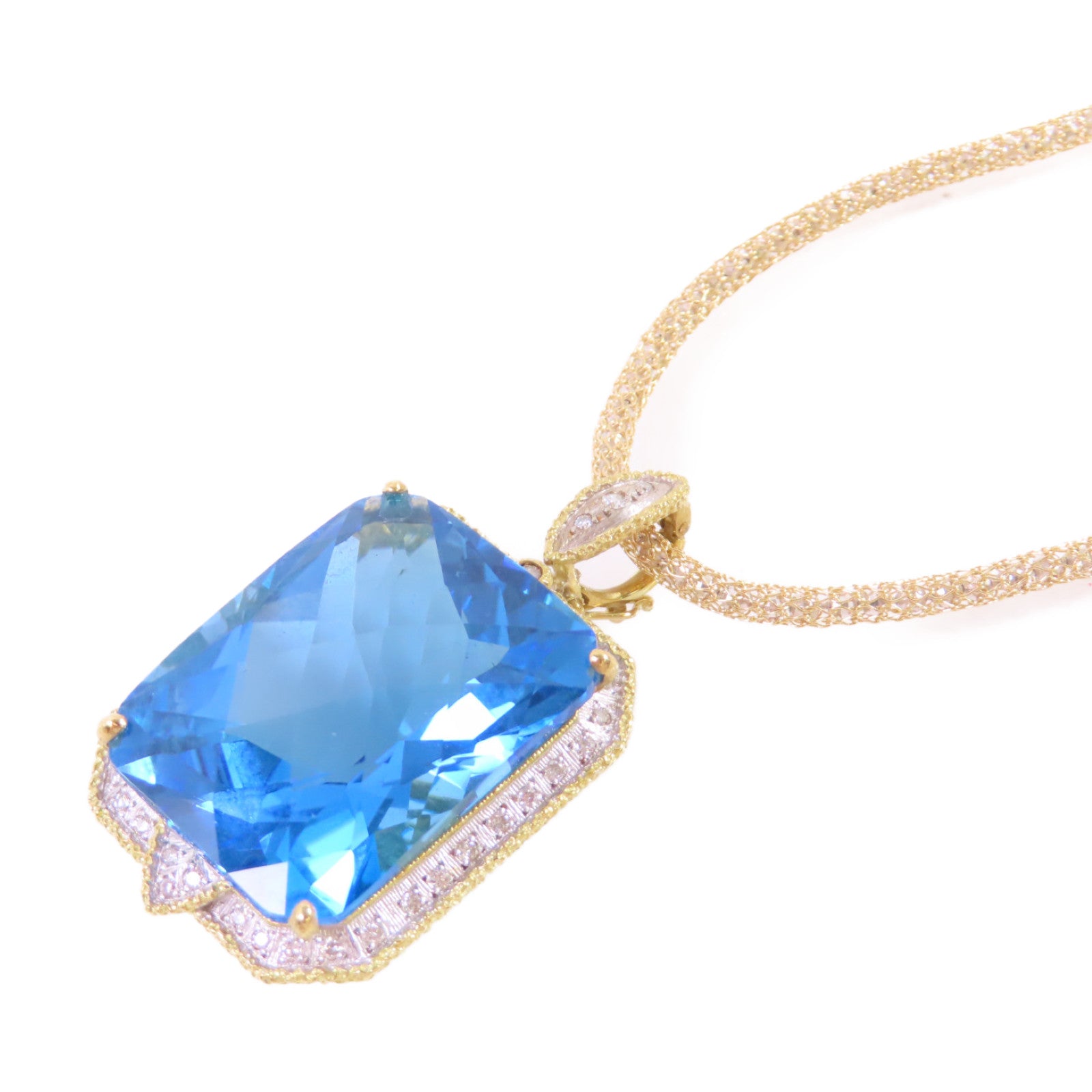 JEWELRY 【激減優惠】18K黃金/藍寶石/0.43ct鑽石Color Stone Diamond Necklace項鏈