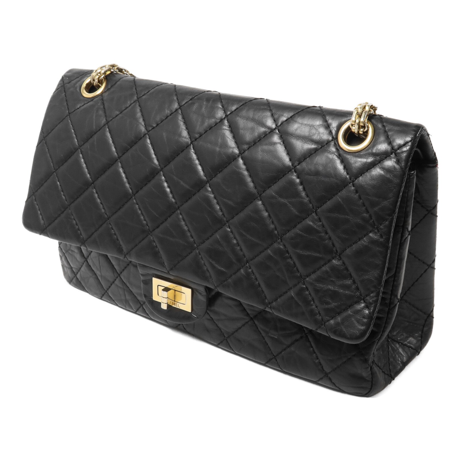 CHANEL 牛皮皮革2.55 Medium鏈帶肩背袋