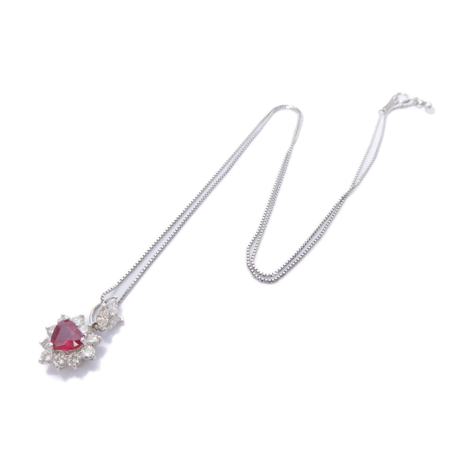 JEWELRY 【激減優惠】PT900鉑金Ruby/Diamond Necklace 1.00ct紅寶石/1.157ct鑽石項鍊