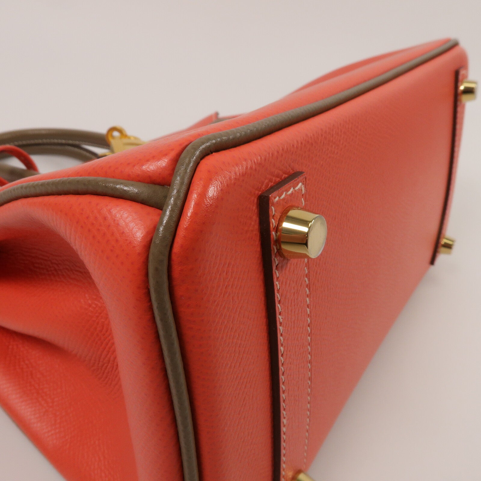HERMES Epsom皮革Birkin 25手挽袋Rose Jaipur/Etoupe