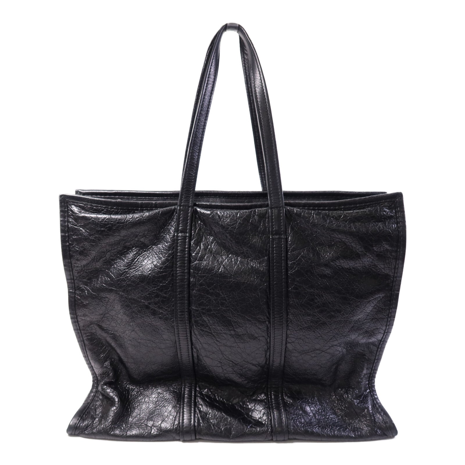 BALENCIAGA 羊皮皮革Bazar Shopper銀扣肩背袋