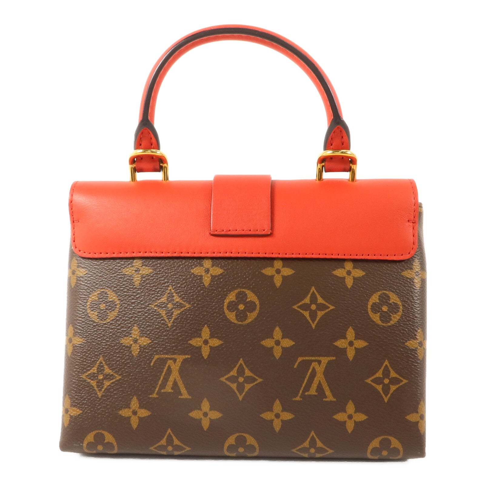 LOUIS VUITTON Monogram Locky BB手挽肩背棕色/紅色