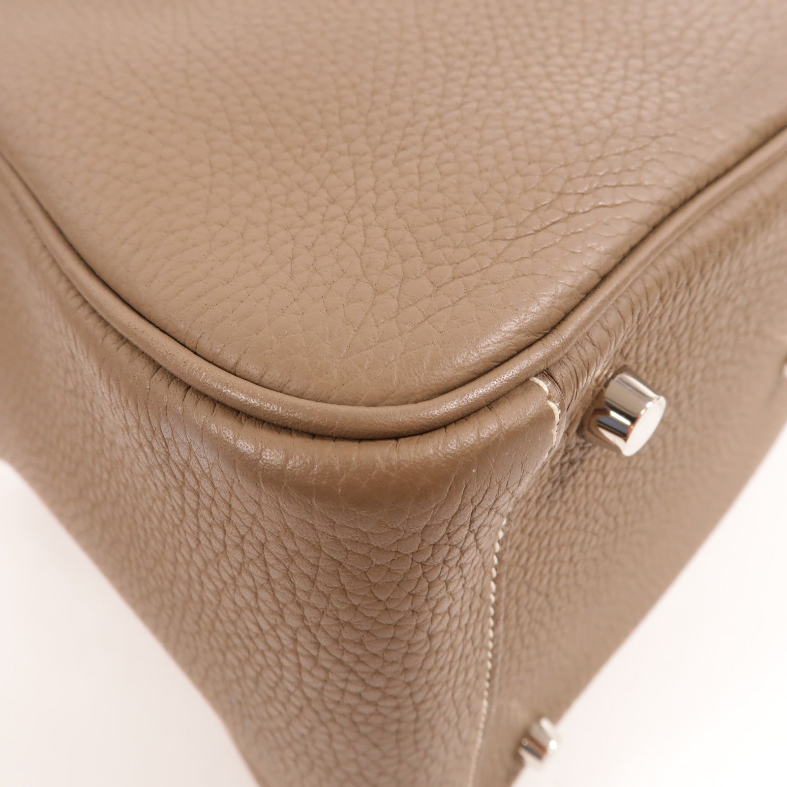 HERMES Clemence皮革Lindy 30手挽肩背兩用袋Etoupe