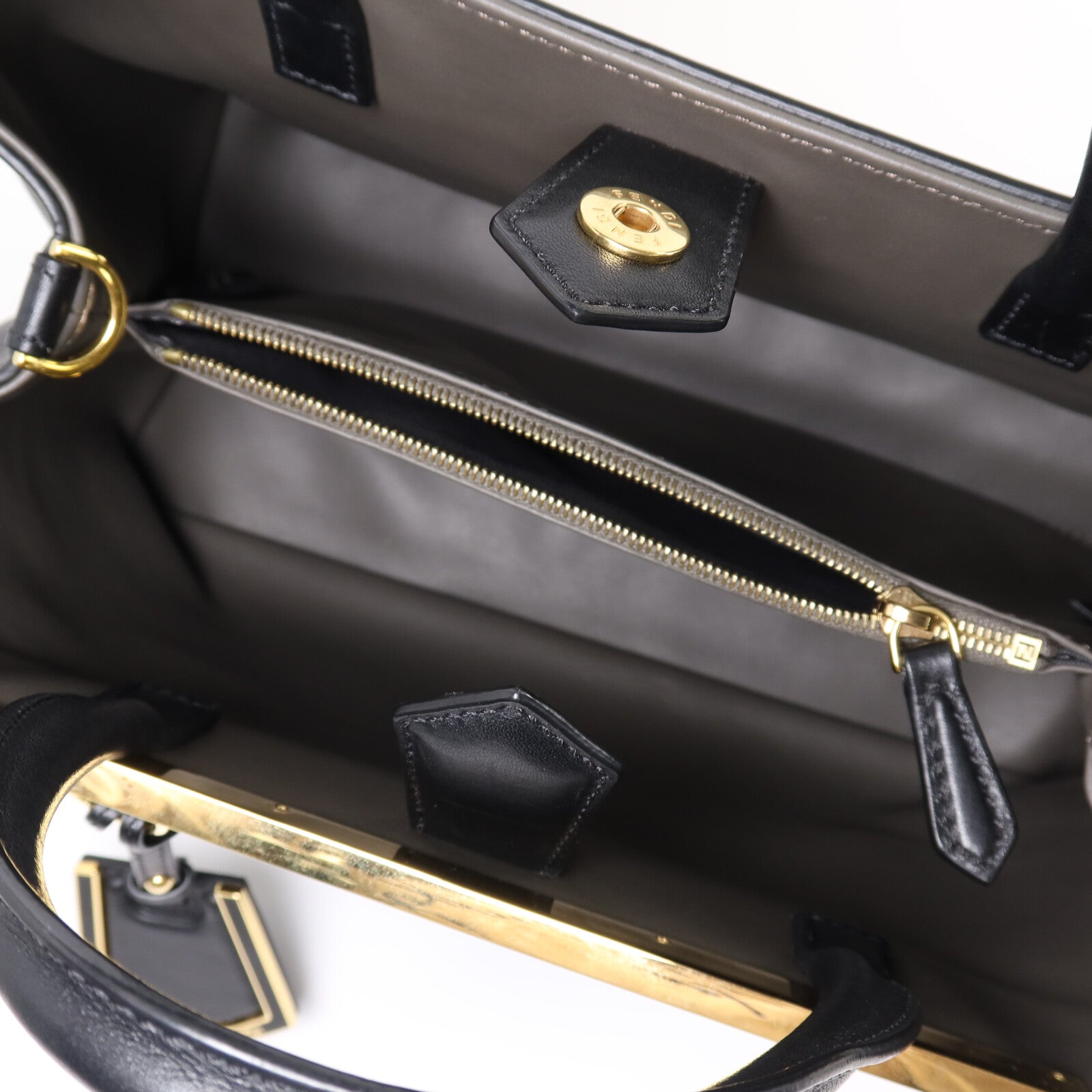 FENDI 【激減優惠】牛皮皮革2 Jours金扣手挽肩背兩用袋