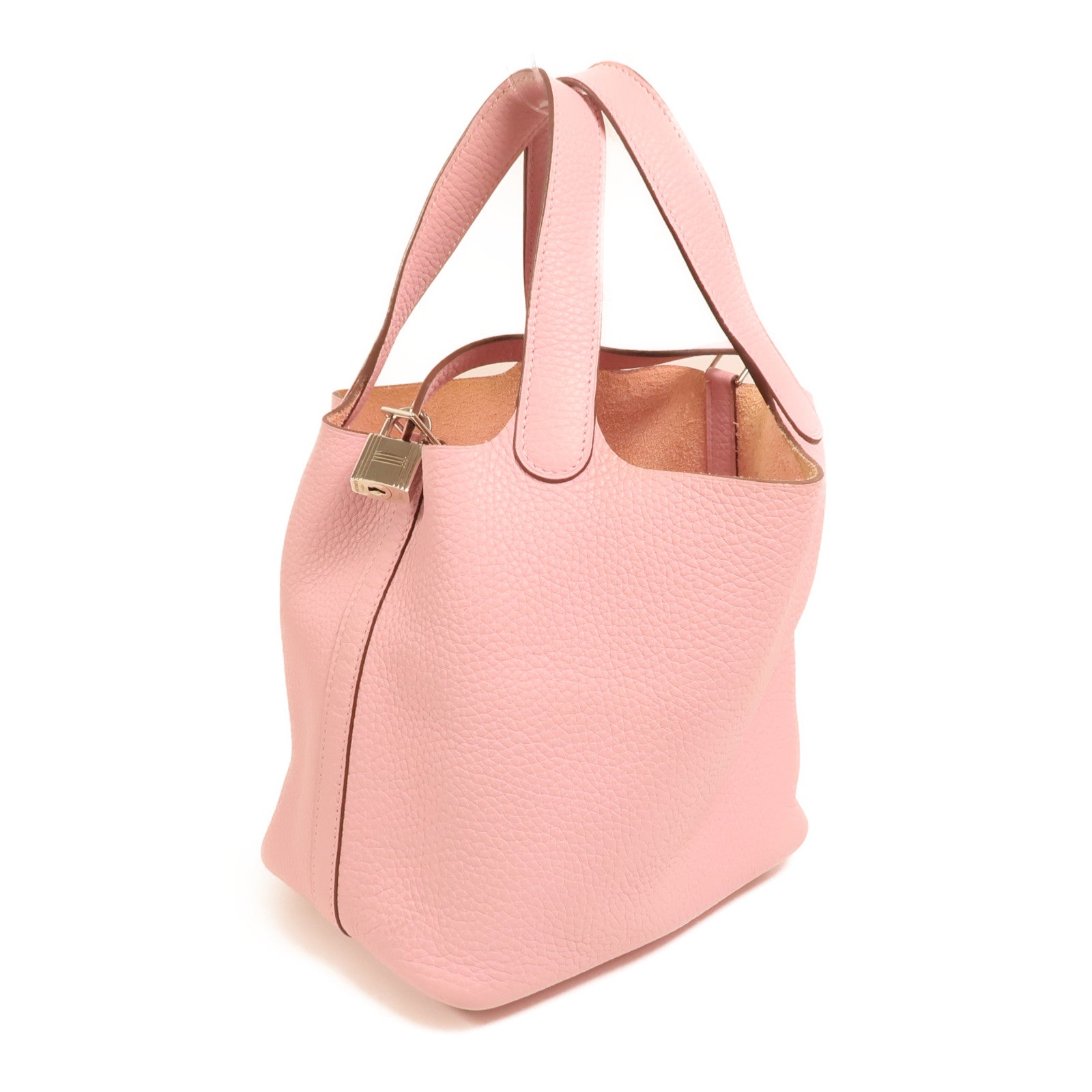 HERMES Clemence皮革Picotin PM銀扣手挽袋Mauve Sylvestre