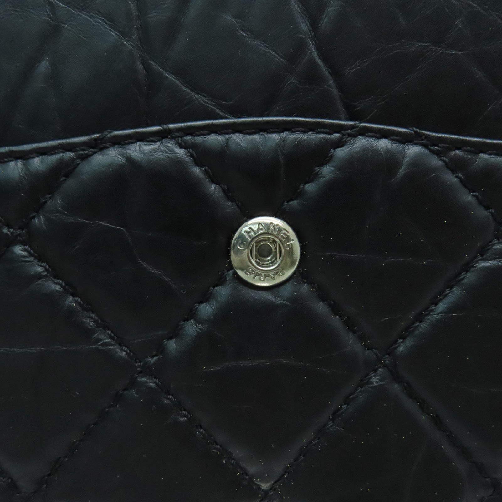 CHANEL 【清倉大減價】牛皮皮革2.55銀扣手挽肩背兩用袋黑色