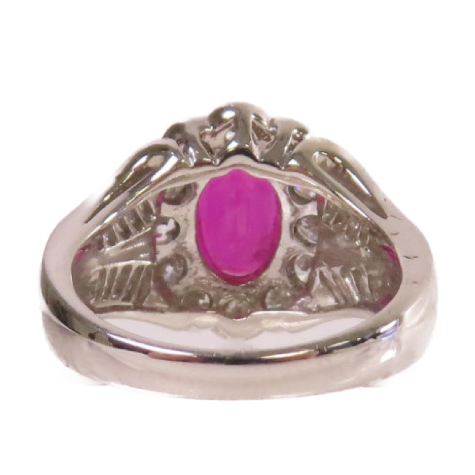 JEWELRY 【激減優惠】PT900鉑金/2.10ct紅寶石/1.12ct鑽石Ruby Ring戒指US#5.5