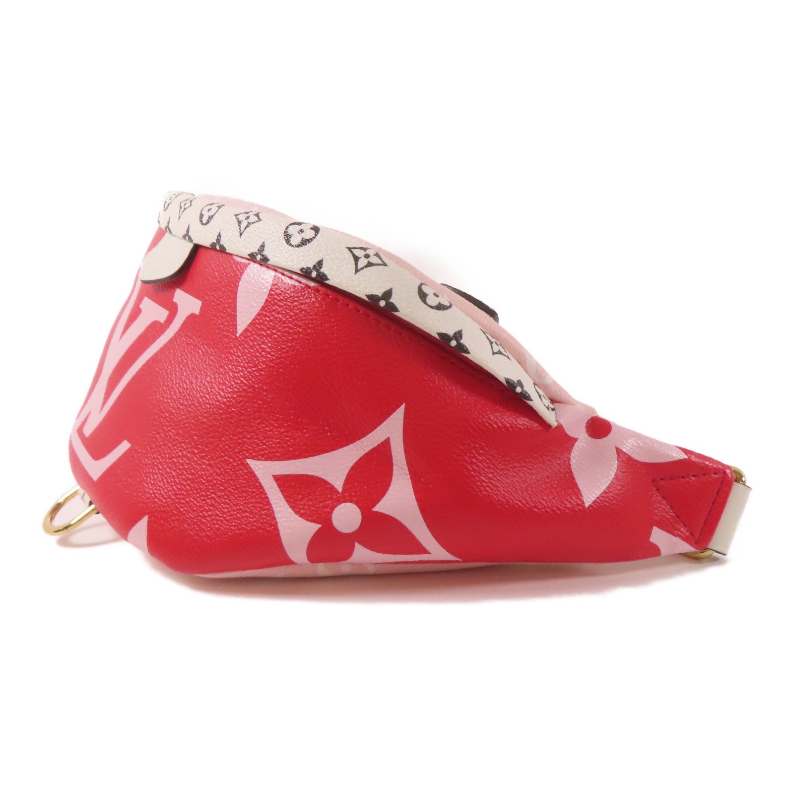 LOUIS VUITTON Monogram Giant Bum Bag金扣腰包紅色/粉紅色/白色