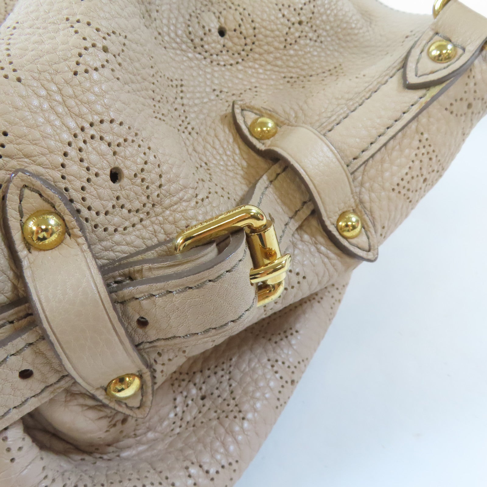 LOUIS VUITTON Mahina Mahina Neo L金扣肩背袋淺啡色