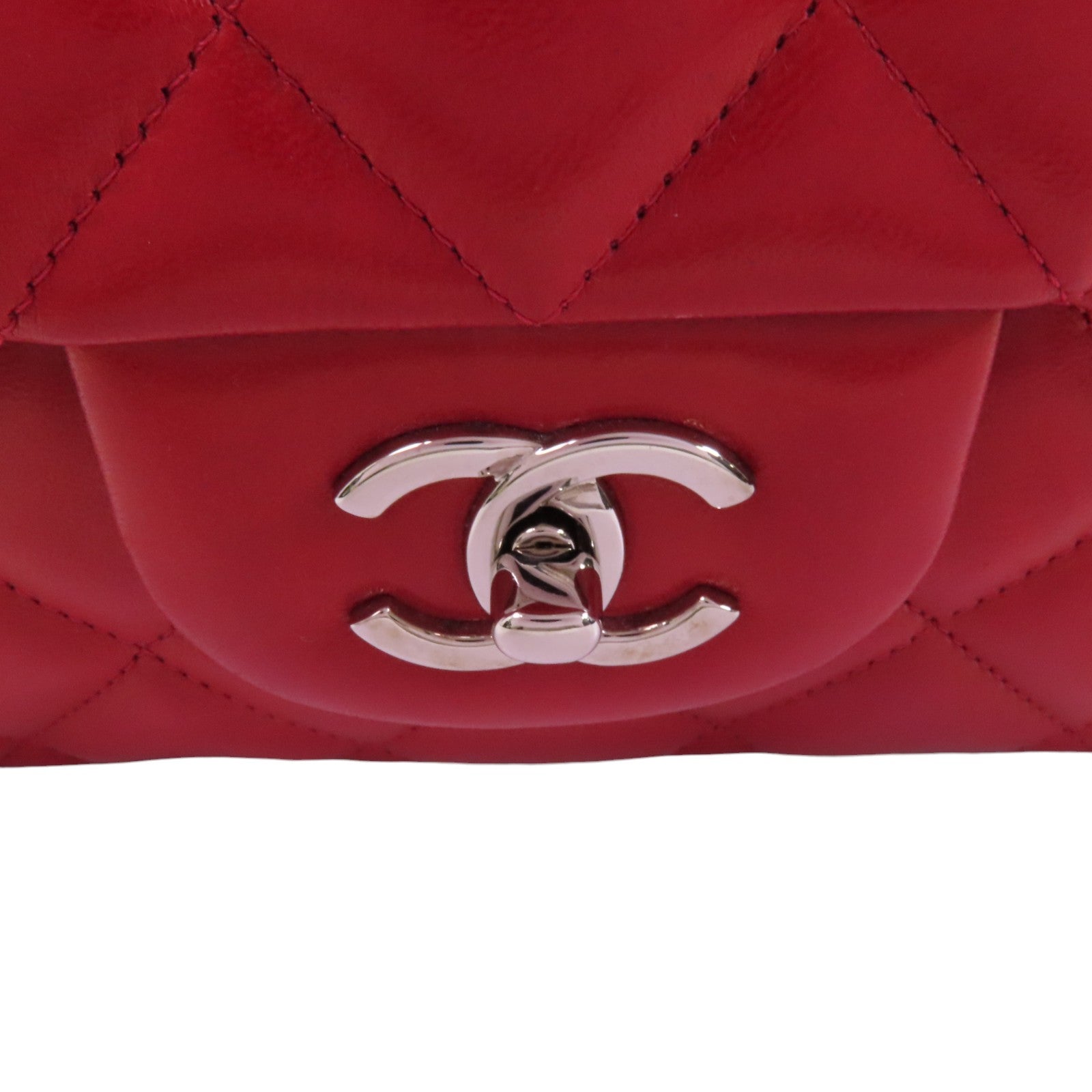 CHANEL 羊皮皮革Large Classic銀扣鏈帶肩背袋