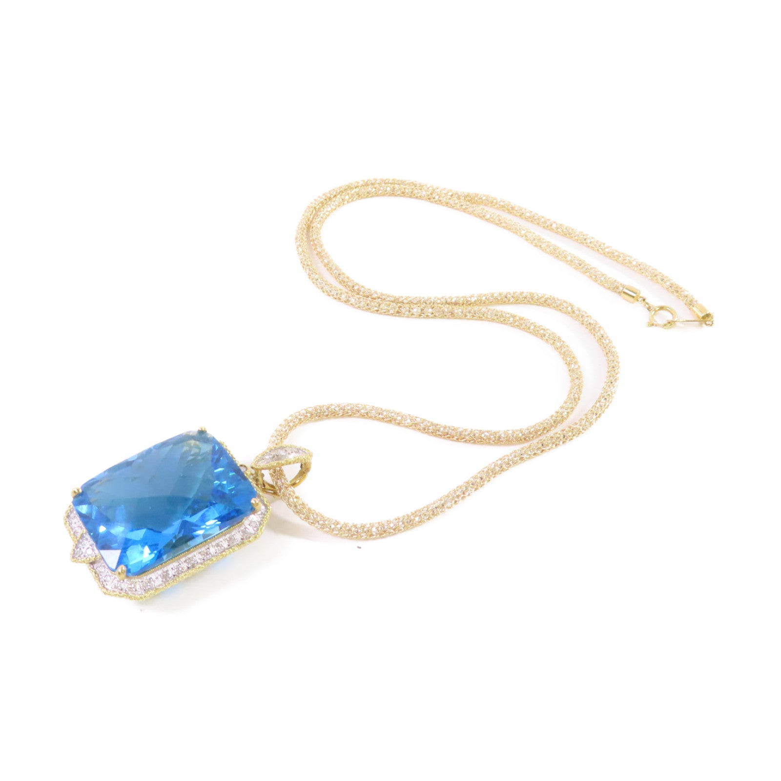JEWELRY 【激減優惠】18K黃金/藍寶石/0.43ct鑽石Color Stone Diamond Necklace項鏈