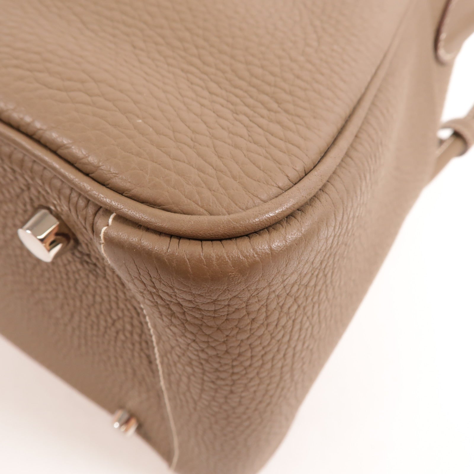 HERMES Clemence皮革Lindy 30手挽肩背兩用袋Etoupe