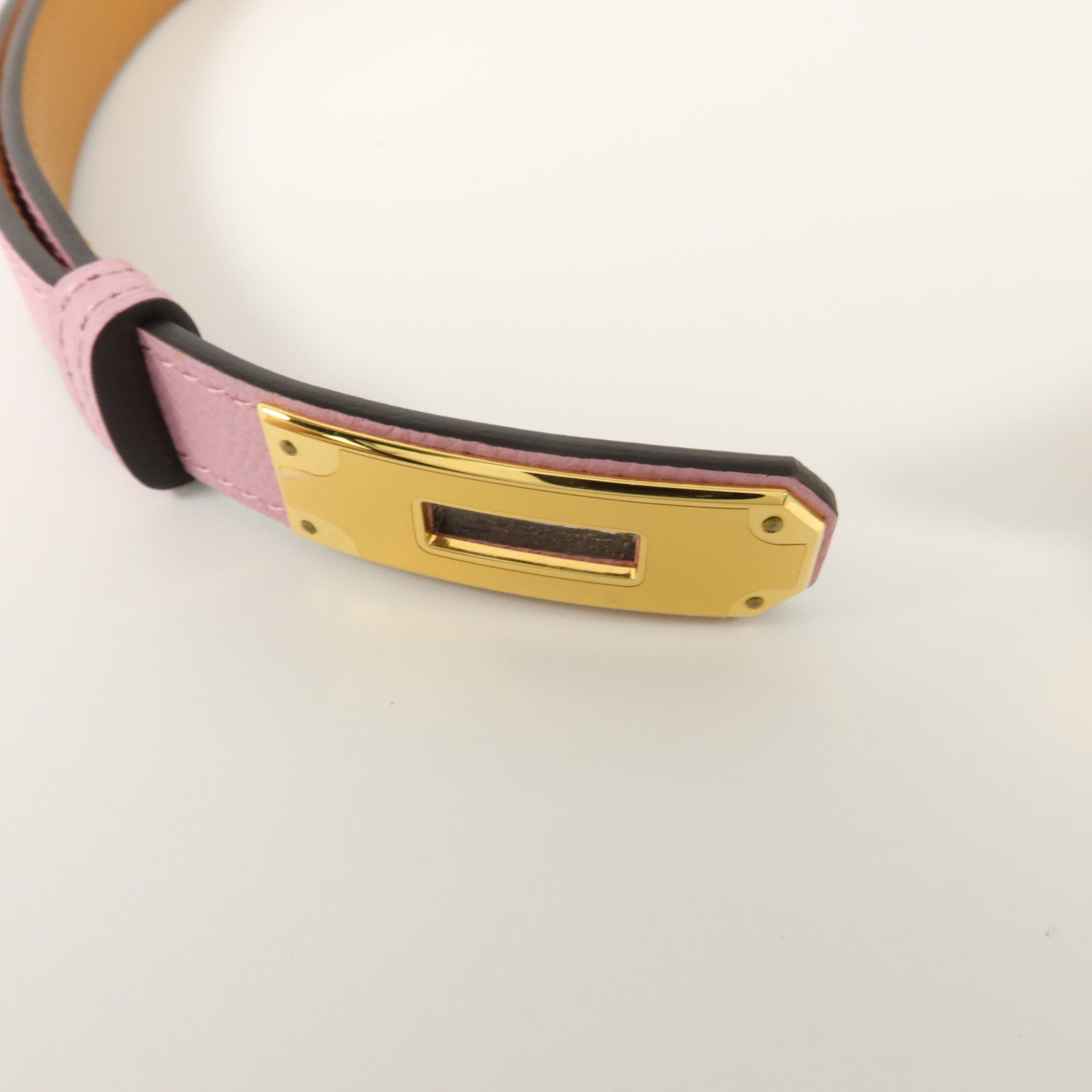 HERMES Epsom皮革Kelly 18 Belt皮帶Mauve Sylvestre