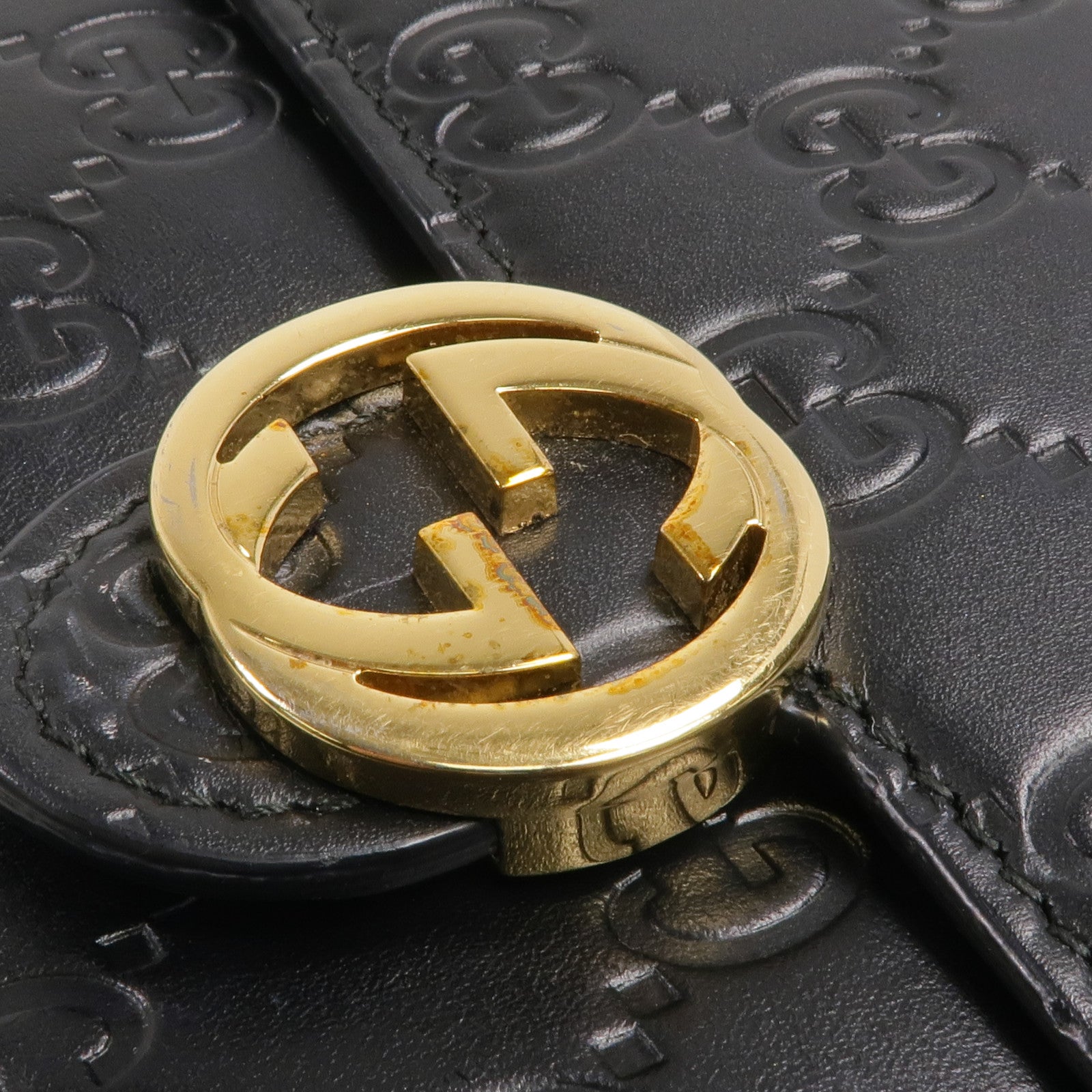 GUCCI 牛皮皮革Chain Shoulder Bag金扣鏈帶肩背袋