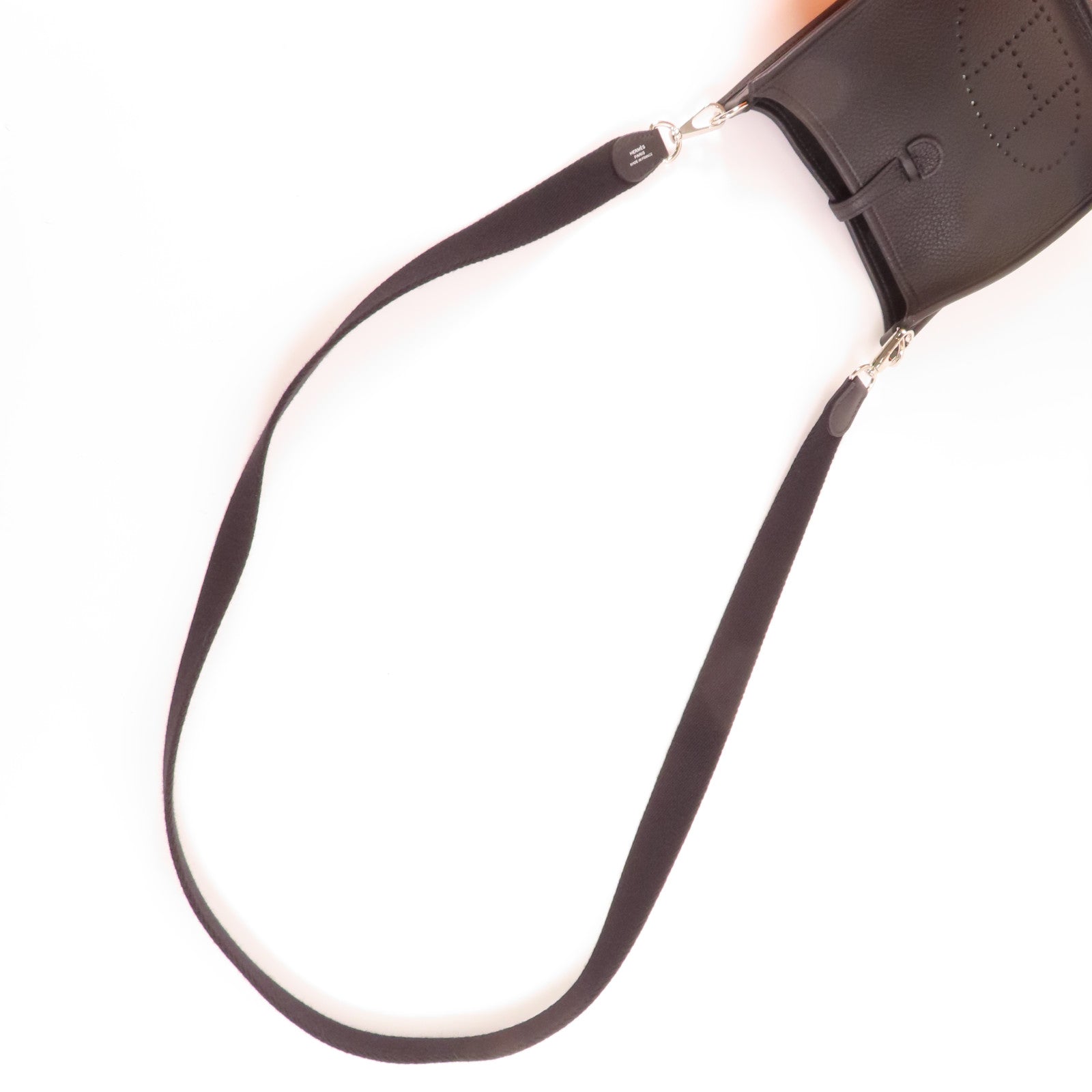 HERMES Clemence皮革Evelyne TPM銀扣肩背袋89 Noir