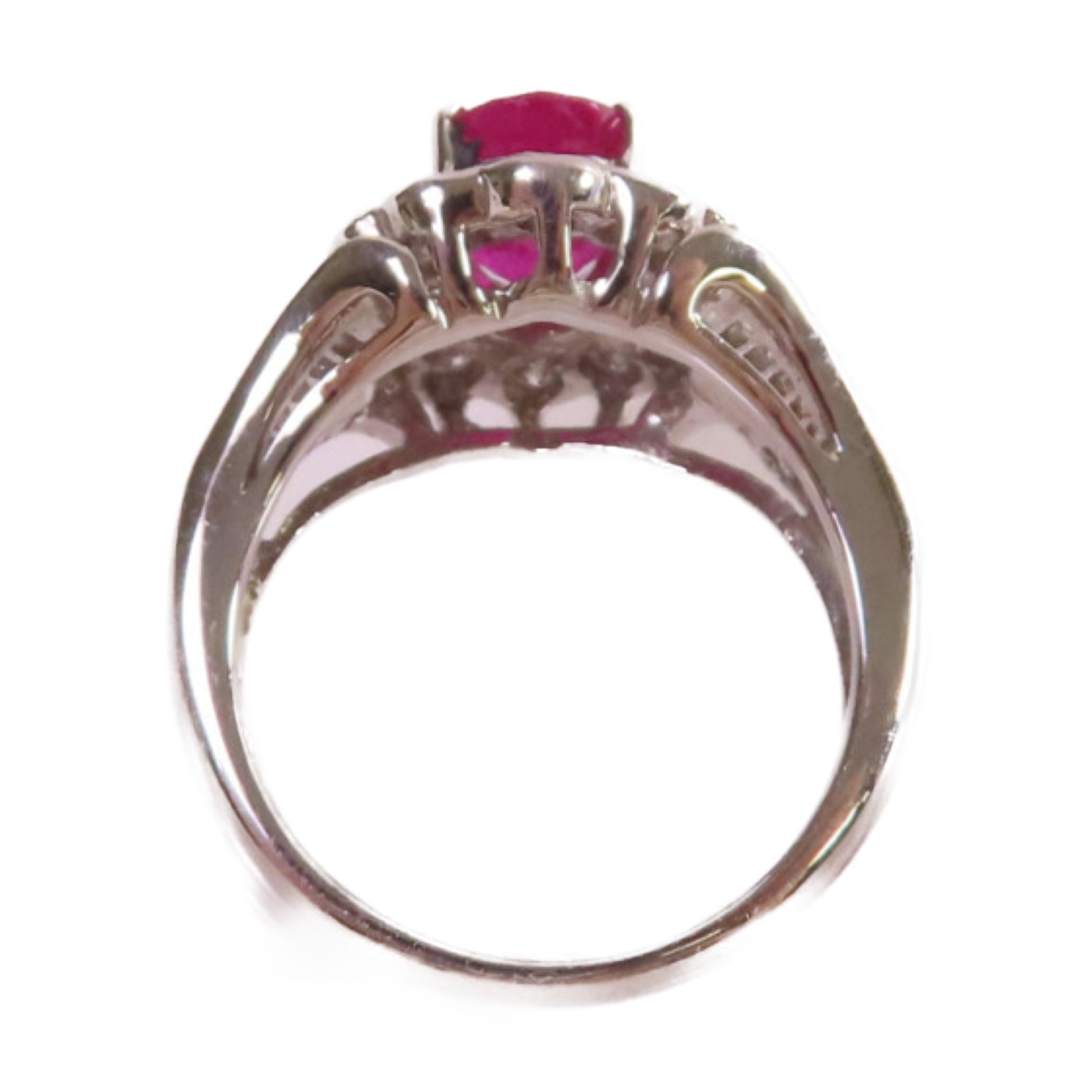 JEWELRY 【激減優惠】PT900鉑金/2.10ct紅寶石/1.12ct鑽石Ruby Ring戒指US#5.5