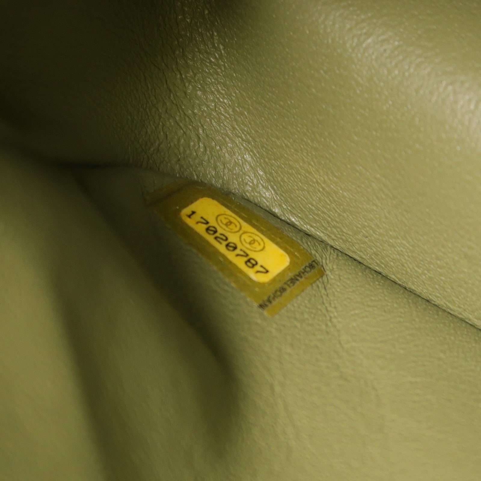 CHANEL CC SHW Large Classic Chain Shoulder Bag Patent Leather Green