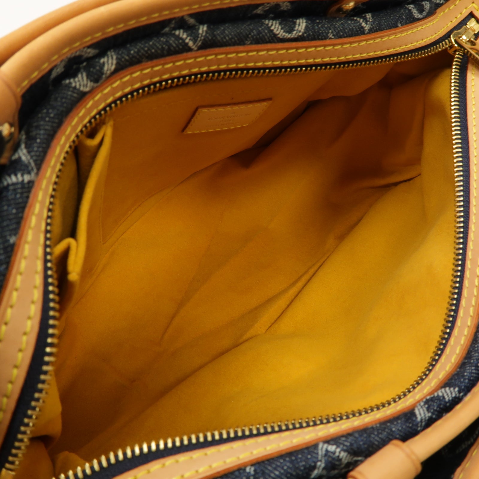 LOUIS VUITTON Monogram Denim Porte Epaue Raye金扣肩背袋藍色