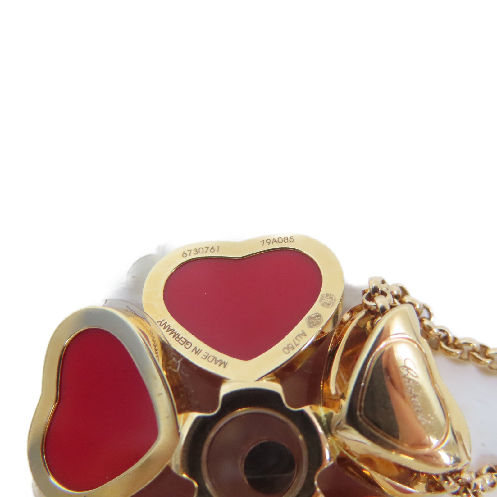 Chopard 18K玫瑰金Happy Hearts Flower Necklace 0.05ct鑽石項鍊#42cm