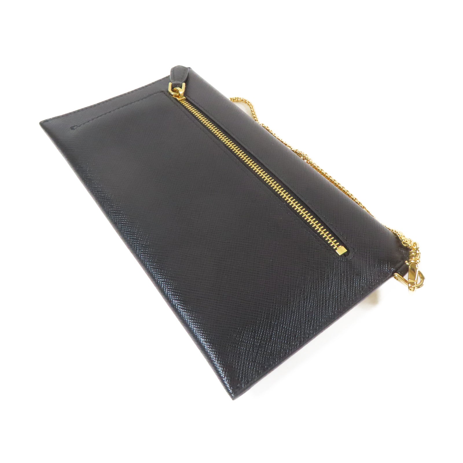 PRADA 牛皮皮革Long wallet金扣長錢包黑色