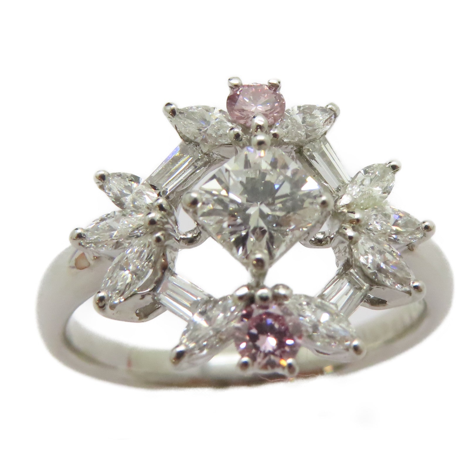 JEWELRY PT900鉑金Diamond Ring 0.55ct鑽石/0.78ct鑚石戒指US#9.5