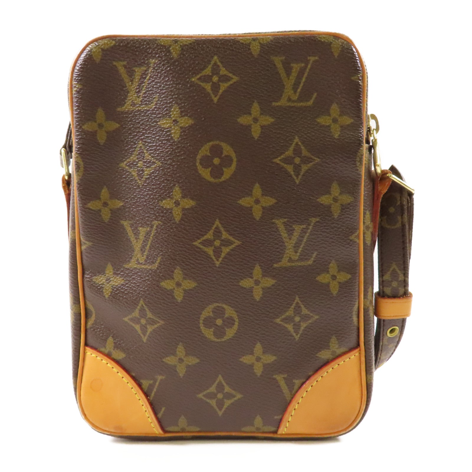 LOUIS VUITTON Monogram Danube金扣肩背袋棕色