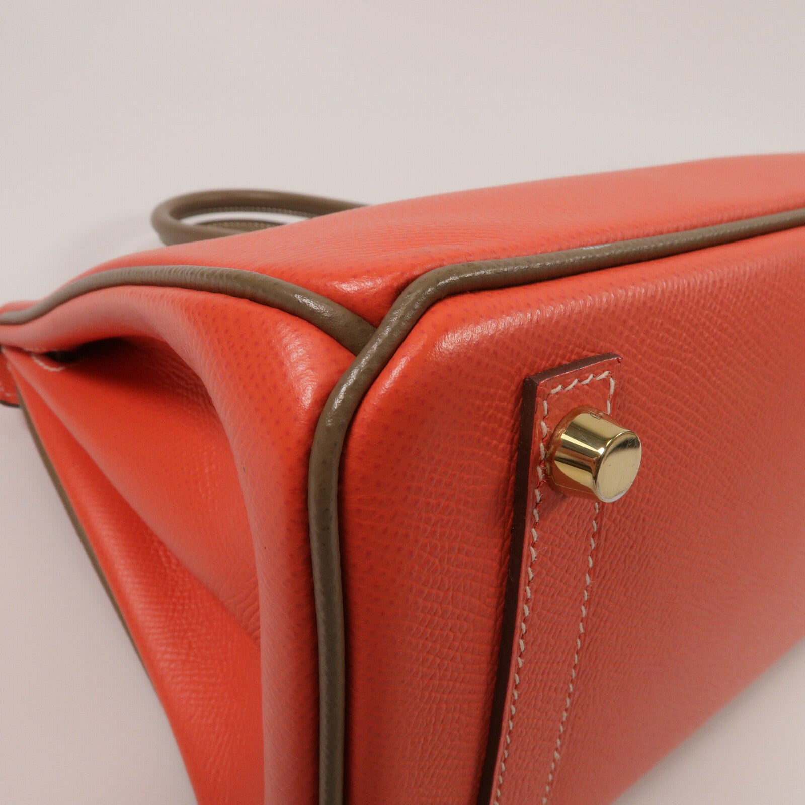 HERMES Epsom皮革Birkin 25手挽袋Rose Jaipur/Etoupe
