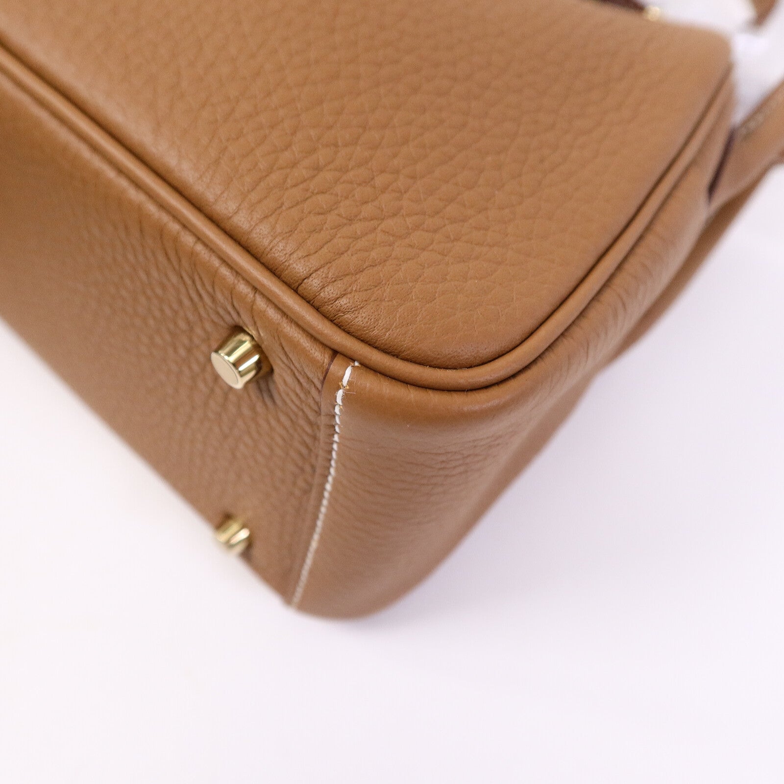 HERMES Clemence皮革Mini Lindy肩背袋Gold