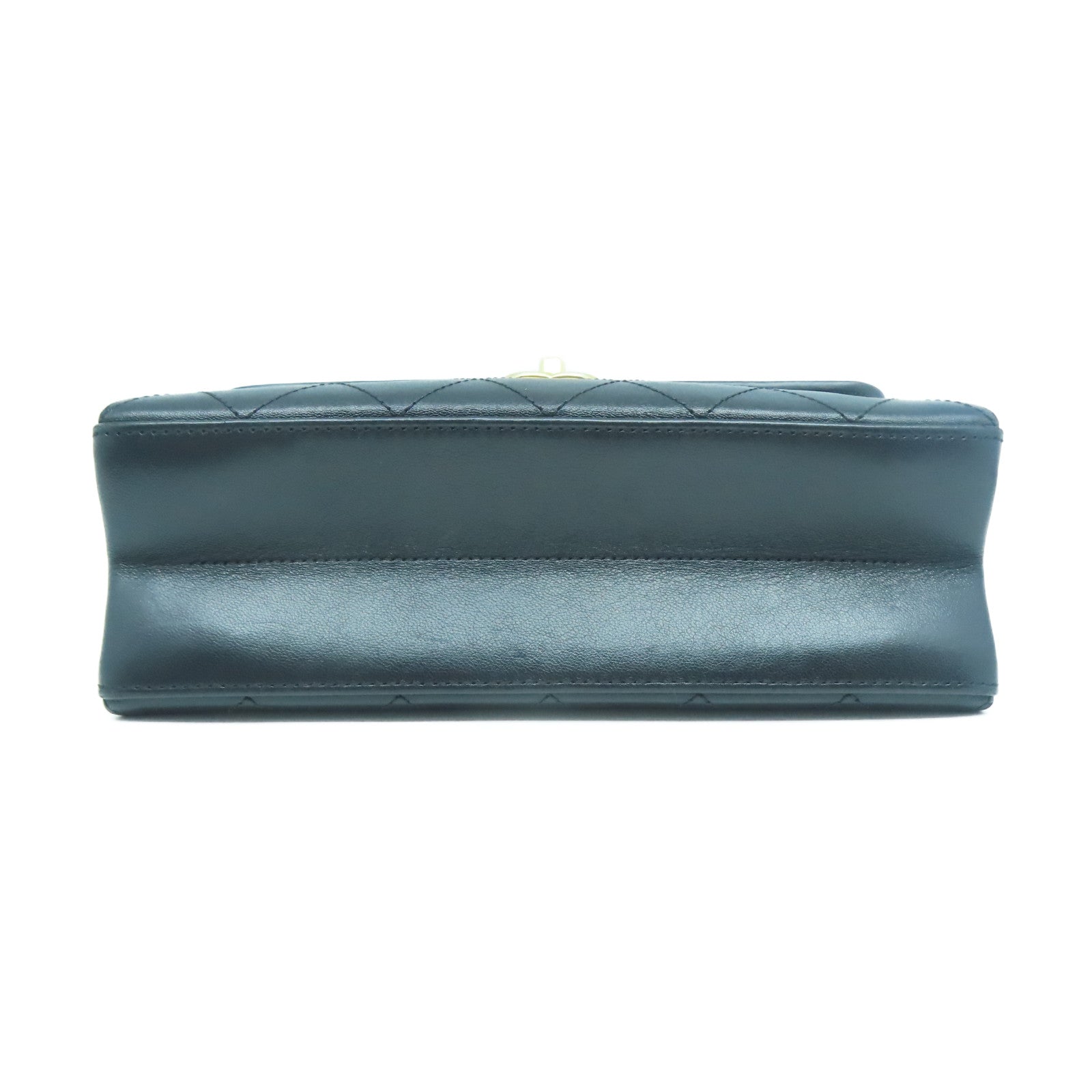 CHANEL 【清倉大減價】菱格牛皮皮革Chain Shoulder金扣手挽肩背兩用袋黑色