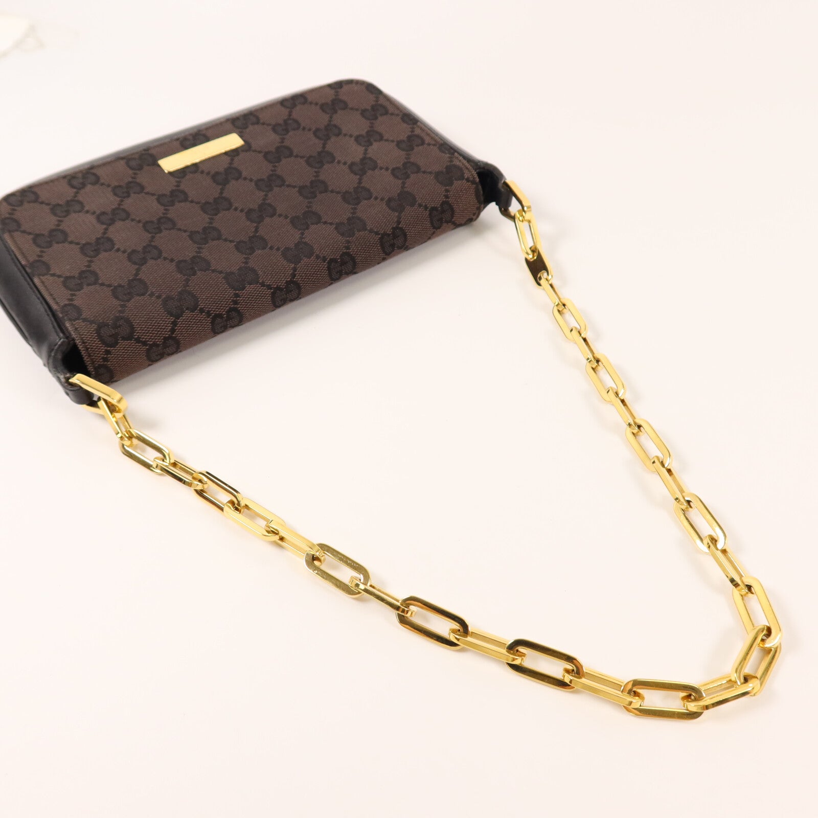 GUCCI 帆布Chain Shoulder鏈帶肩背袋