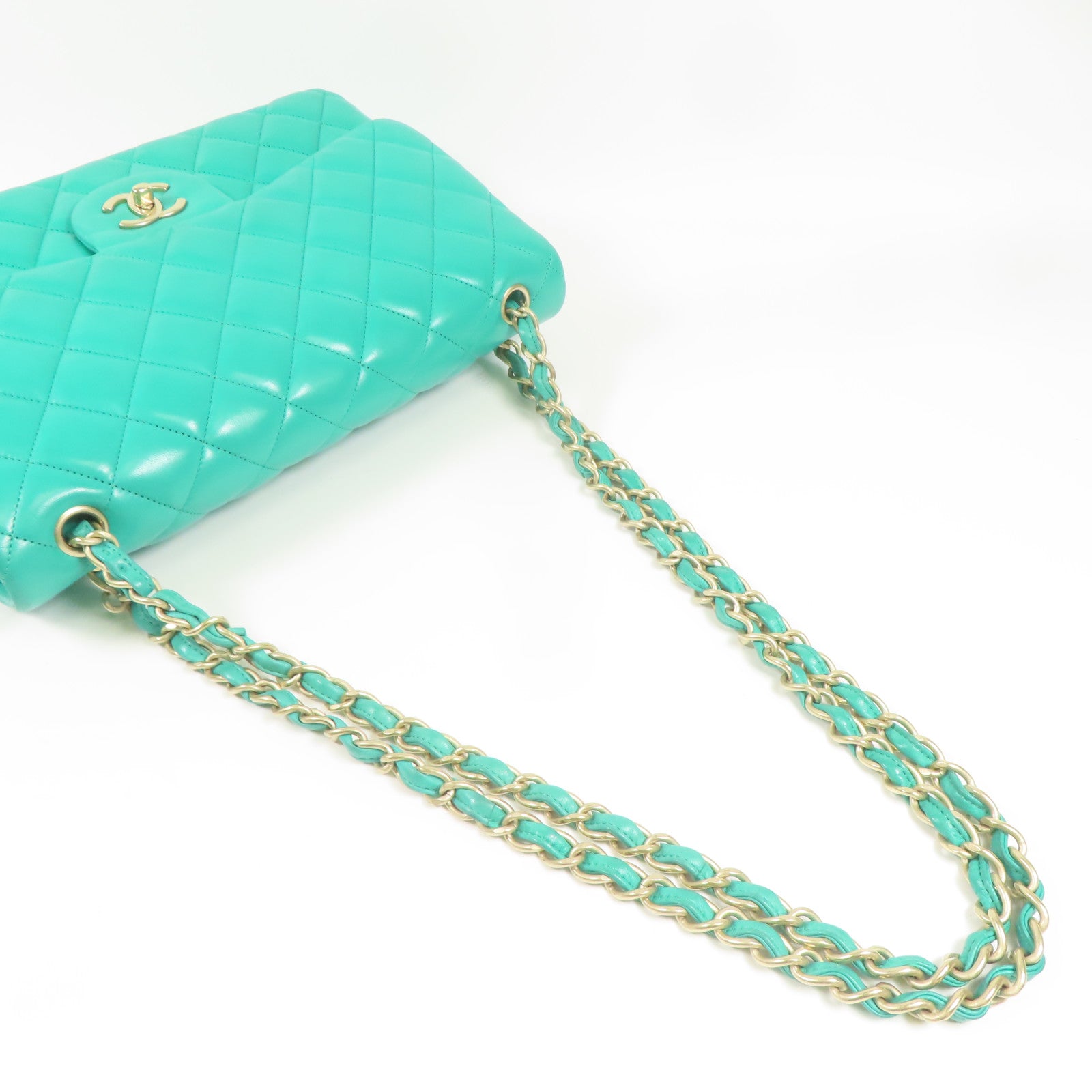 CHANEL 羊皮皮革Large Classic金扣鏈帶肩背袋