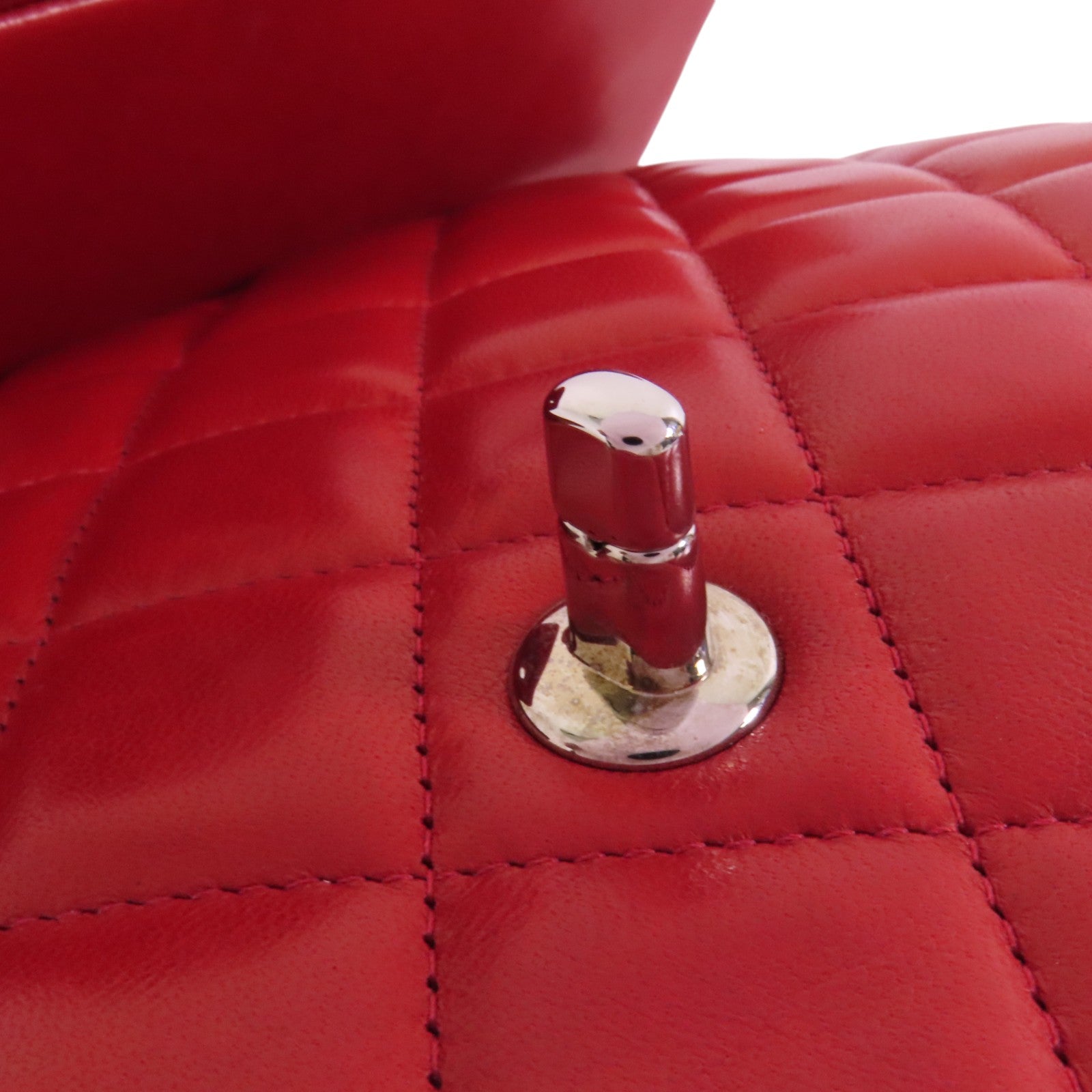 CHANEL 羊皮皮革Large Classic銀扣鏈帶肩背袋