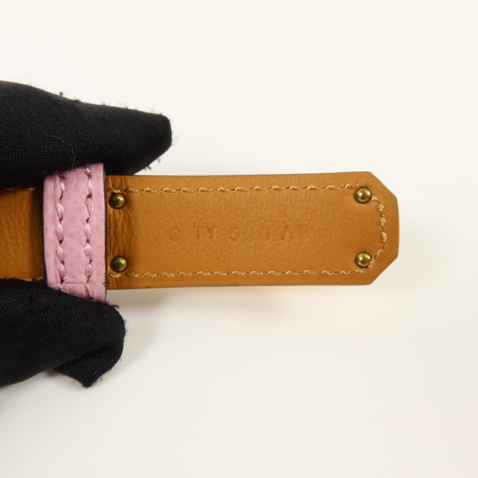 HERMES Epsom皮革Kelly 18 Belt皮帶Mauve Sylvestre