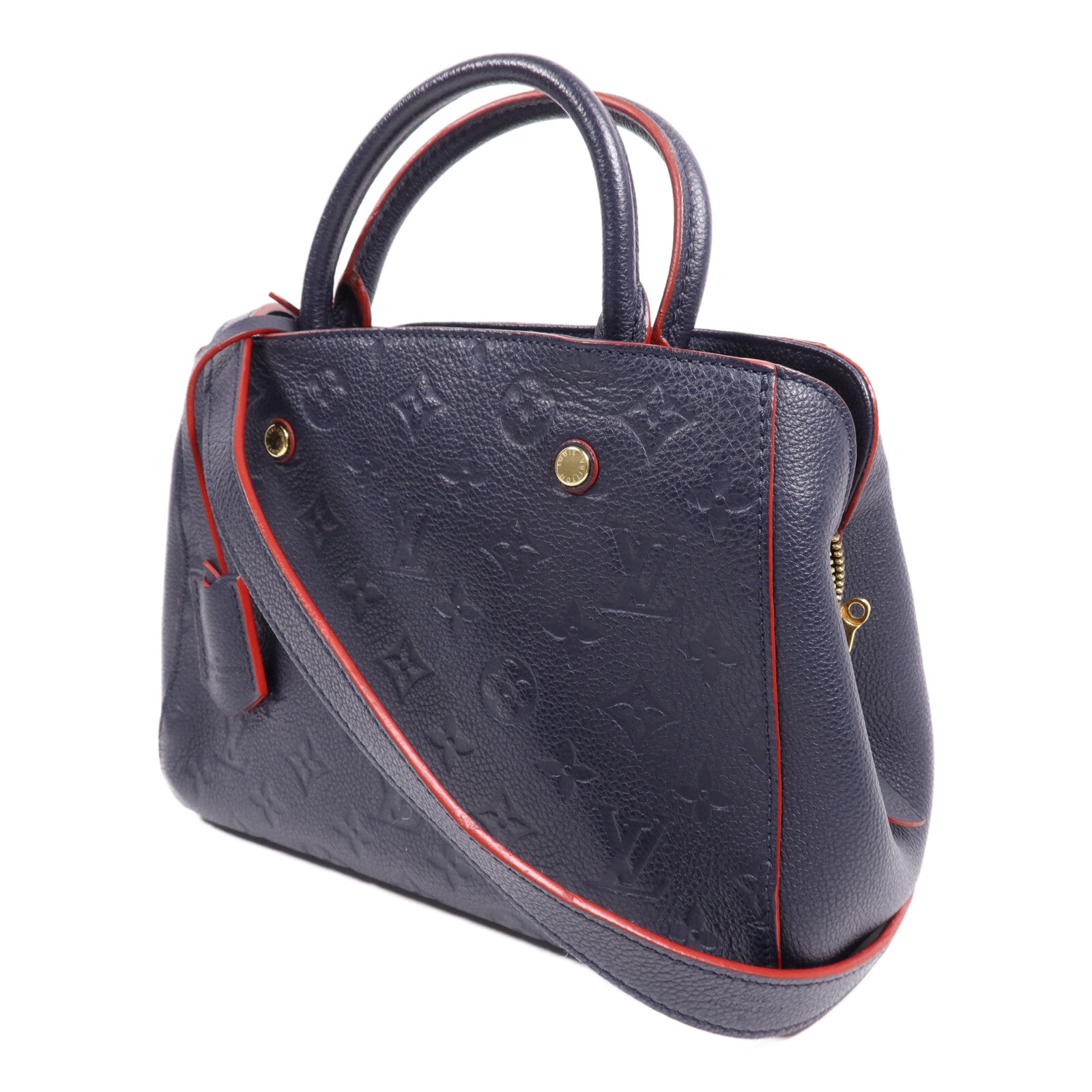 LOUIS VUITTON Monogram Empreinte Montaigne BB金扣手挽肩背兩用袋