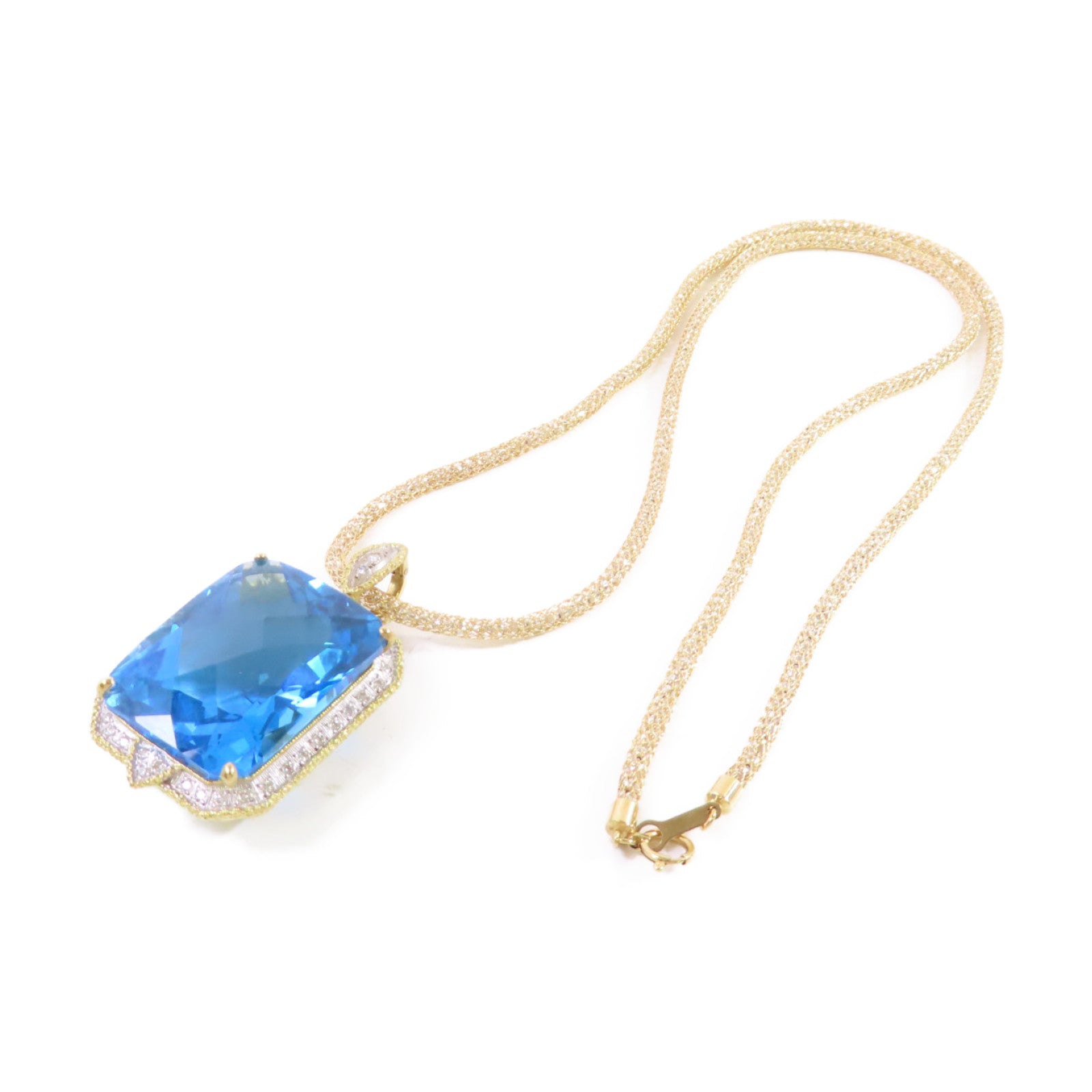 JEWELRY 【激減優惠】18K黃金/藍寶石/0.43ct鑽石Color Stone Diamond Necklace項鏈